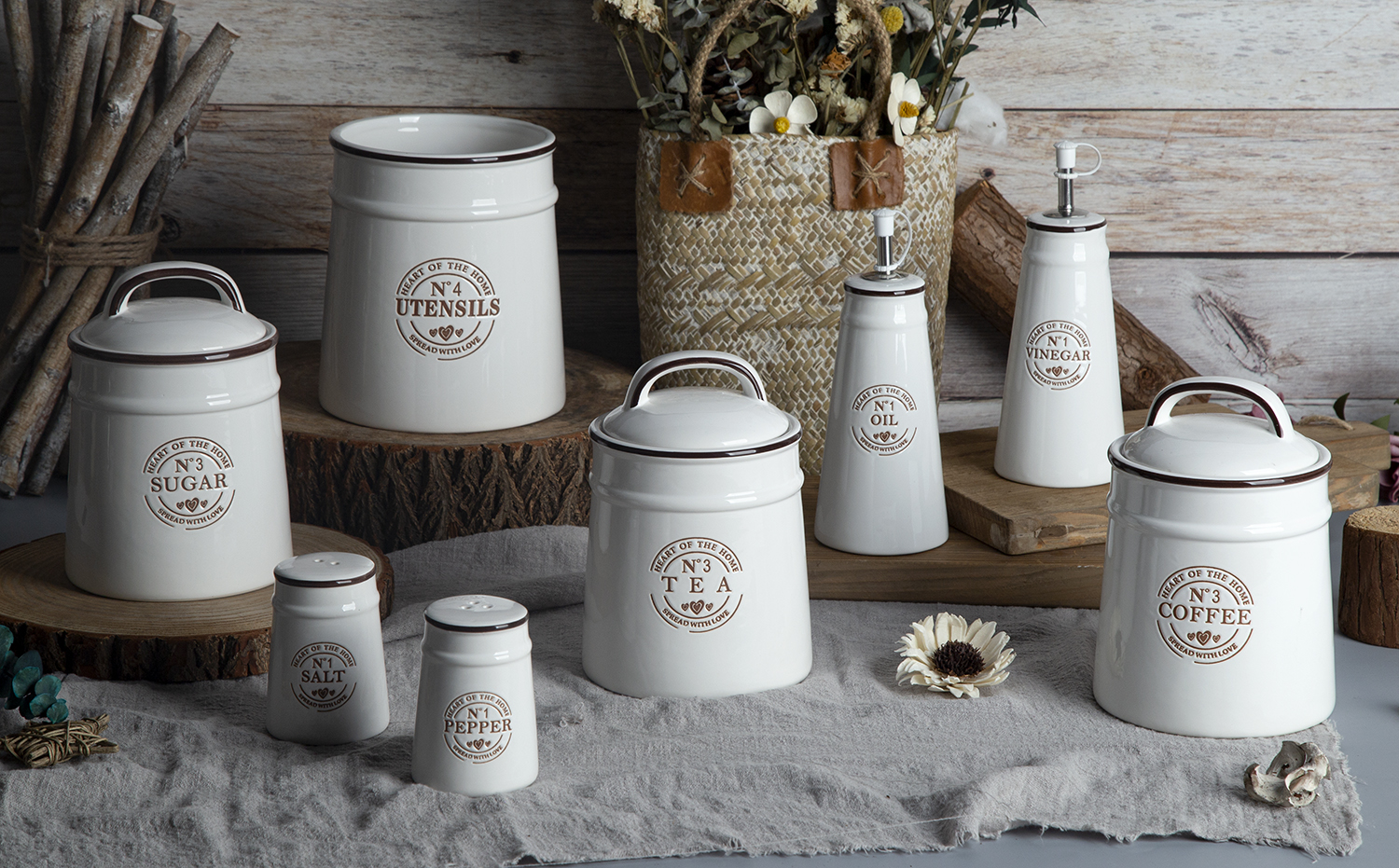 CHANGSHA HAPPY GO White Porcelain Kitchen Storage Jars with Under-Glaze Screen Printing | happygodinnerware.com