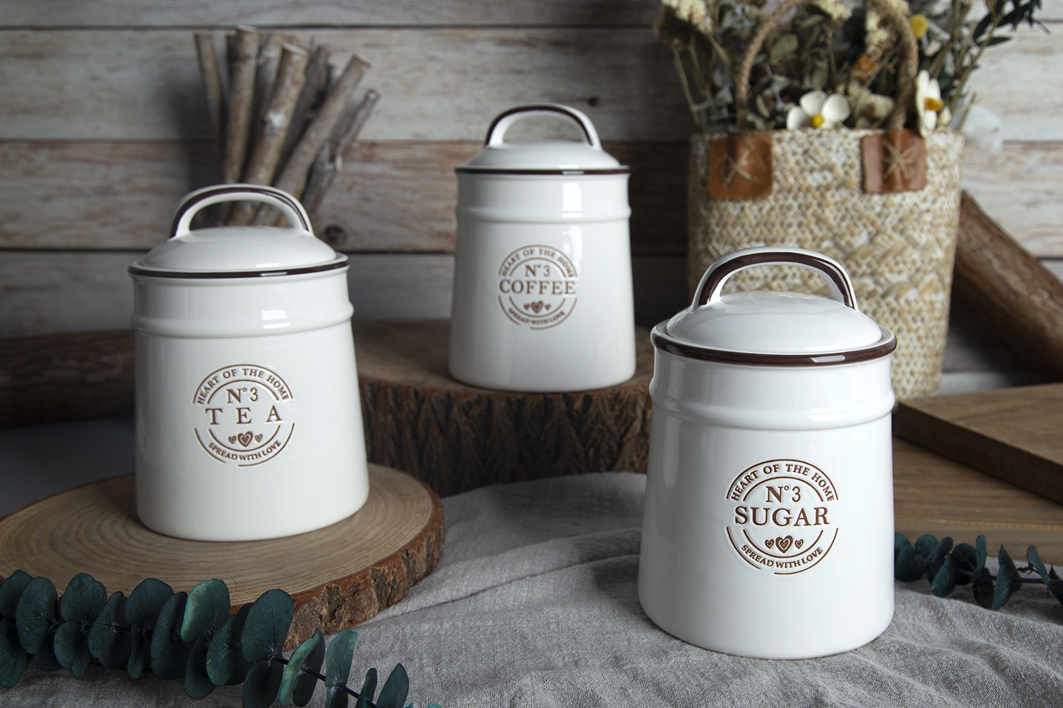 CHANGSHA HAPPY GO White Porcelain Kitchen Storage Jars with Under-Glaze Screen Printing | happygodinnerware.com