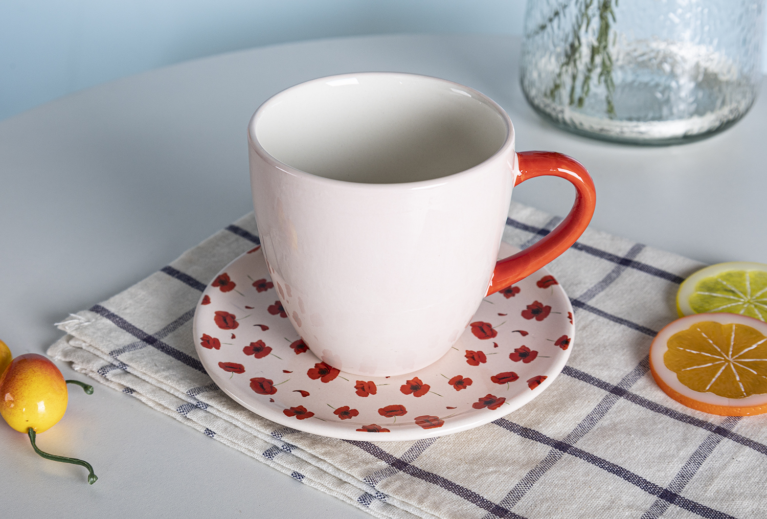 CHANGSHA HAPPY GO Floral Ceramic Cup and Saucer Set – Colorful Tea & Coffee Mug Gift Set with Pastel Flower Pattern|happygodinnerware.com