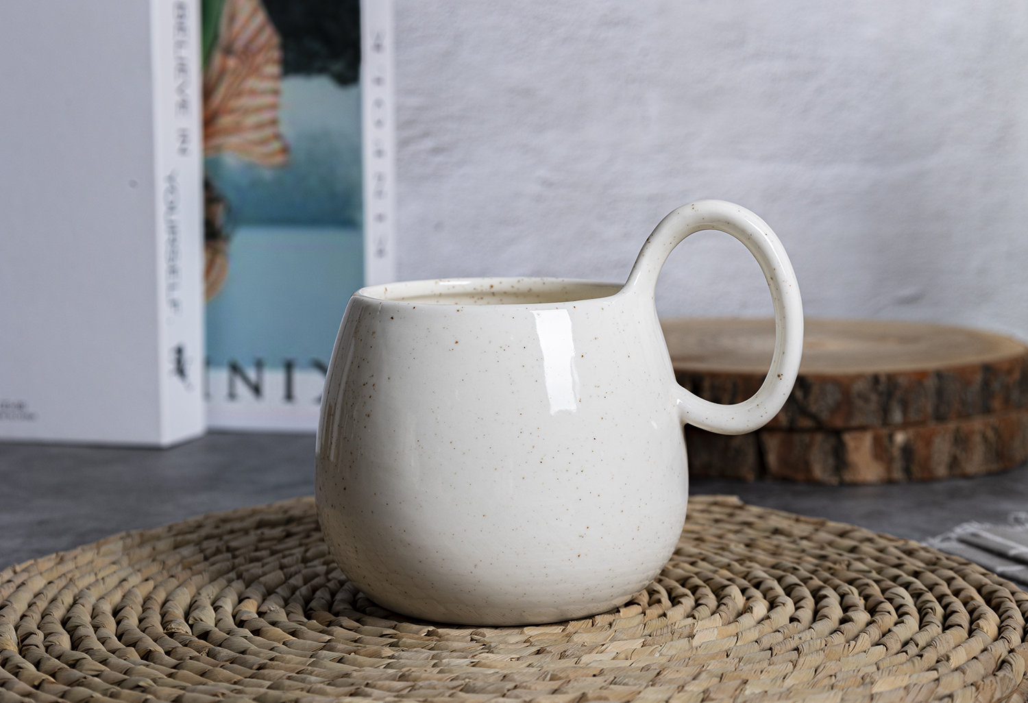 CHANGSHA HAPPY GO Minimalist Speckled Ceramic Dinnerware Set – Cream Glaze Tableware Collection|happygodinnerware.com