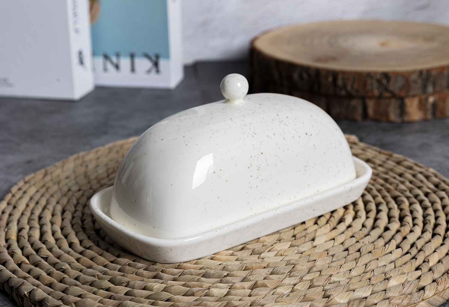 CHANGSHA HAPPY GO Minimalist Speckled Ceramic Dinnerware Set – Cream Glaze Tableware Collection|happygodinnerware.com
