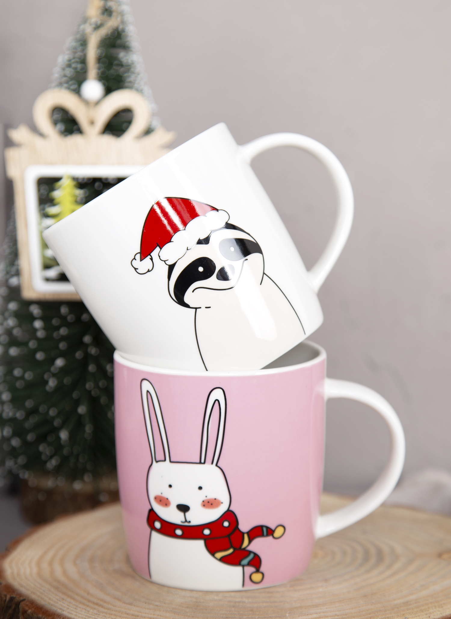 CHANGSHA HAPPY GO Cute Christmas Animal Mugs in New Bone China | happygodinnerware.com