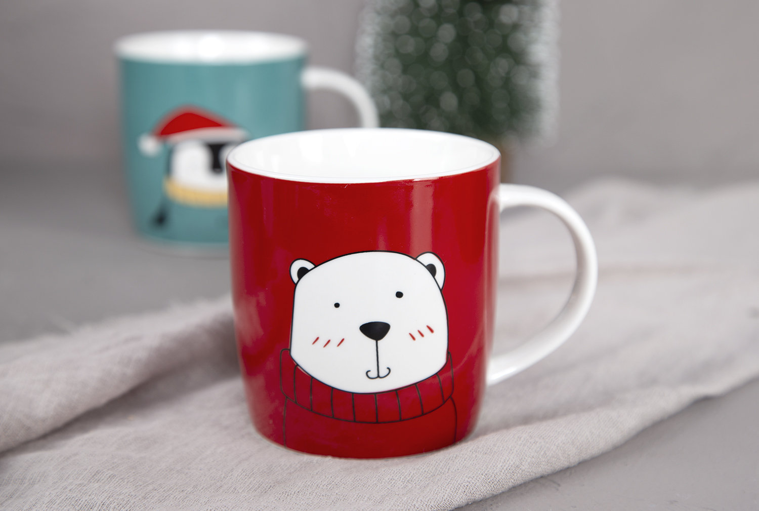CHANGSHA HAPPY GO Cute Christmas Animal Mugs in New Bone China | happygodinnerware.com