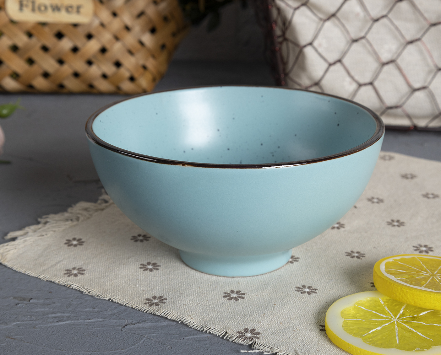 CHANGSHA HAPPY GO  Speckled Matte Blue Stoneware Tableware Set with Rustic Charm Finish |happygodinnerware.com