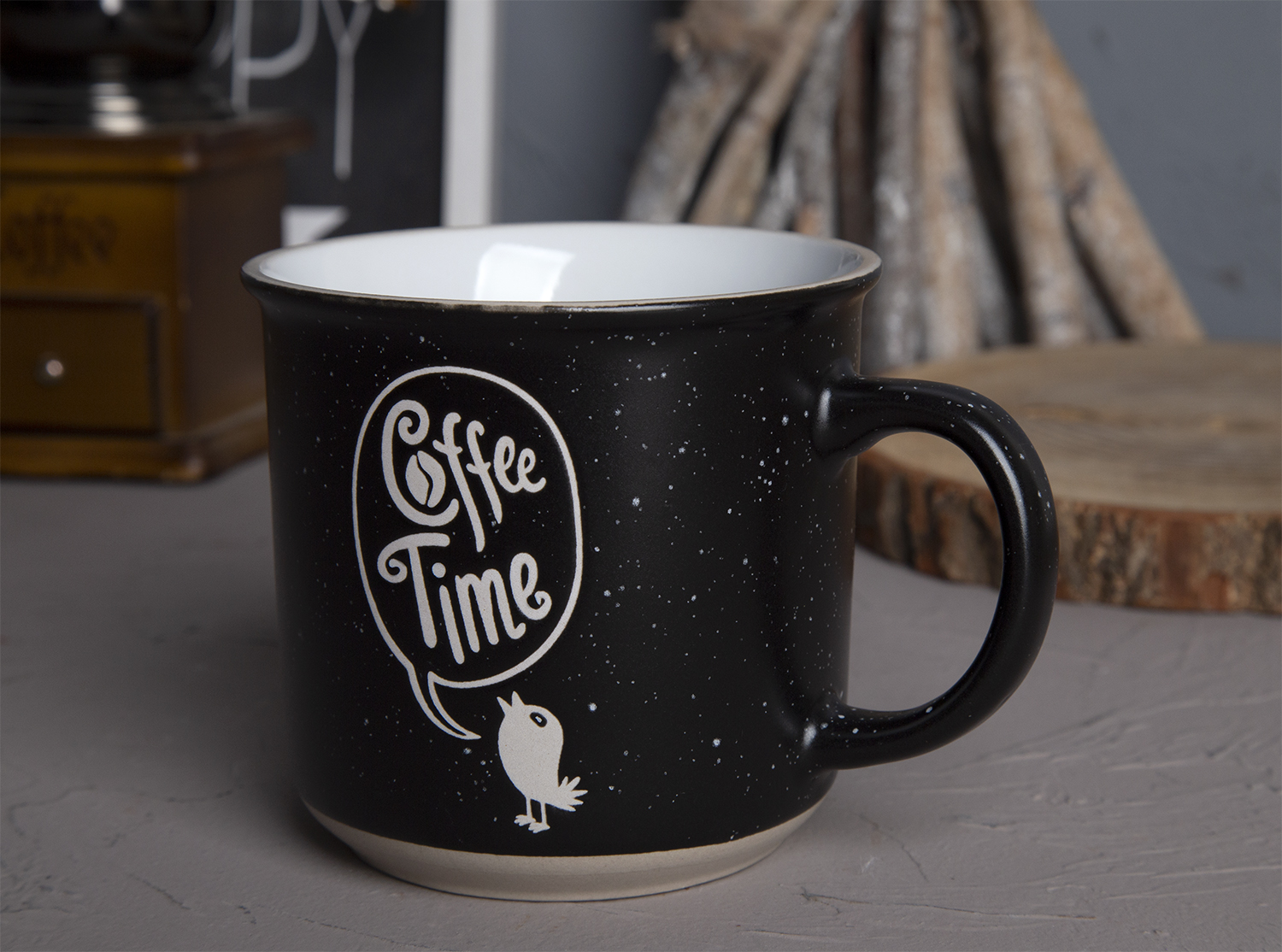 CHANGSHA HAPPY GO Coffee Mugs with Silk Screen Printing, Bottom Coating, and Sesame Dot Glaze | happygodinnerware.com