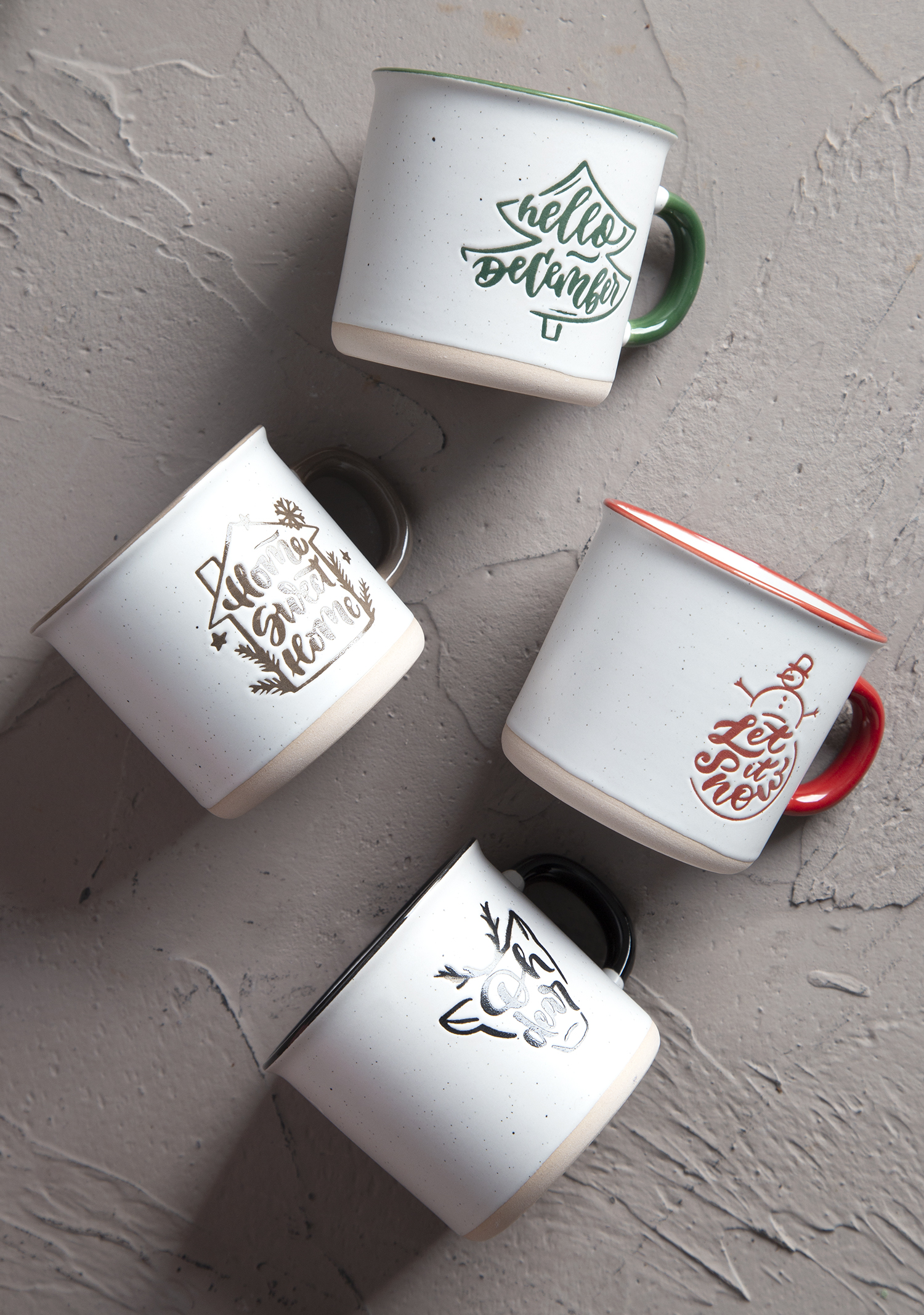 CHANGSHA HAPPY GO Festive Stoneware Mugs with Holiday Prints | happygodinnerware.com