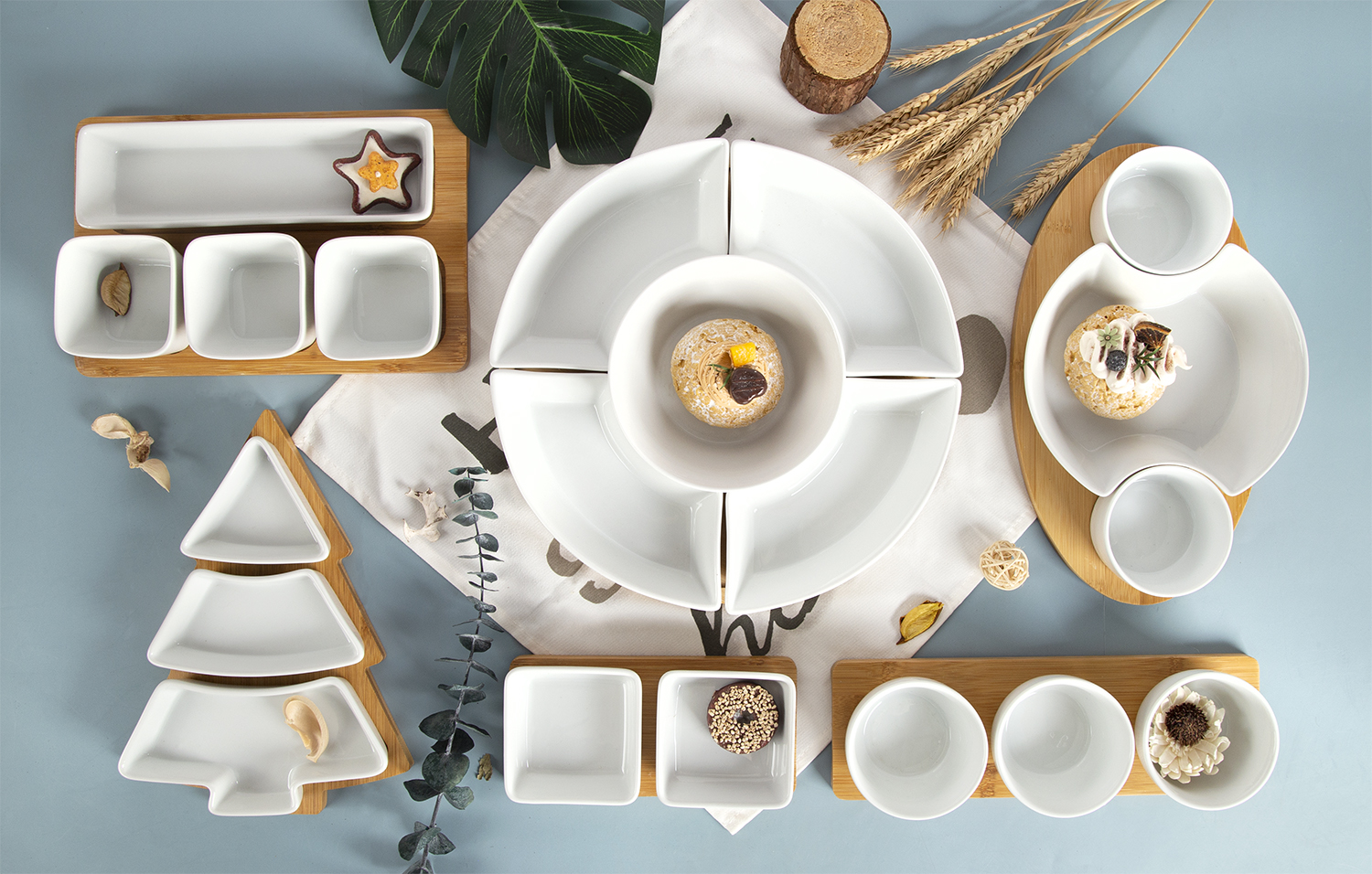 CHANGSHA HAPPY GO White Porcelain Snack Bowls Set | happygodinnerware.com
