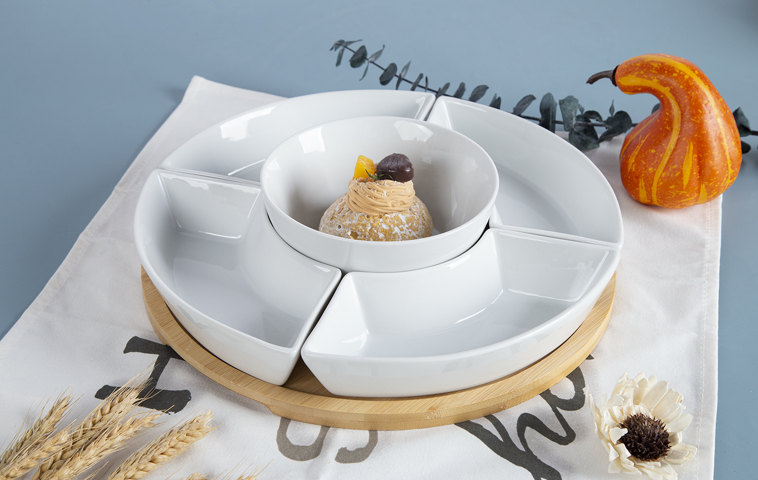 CHANGSHA HAPPY GO White Porcelain Snack Bowls Set | happygodinnerware.com