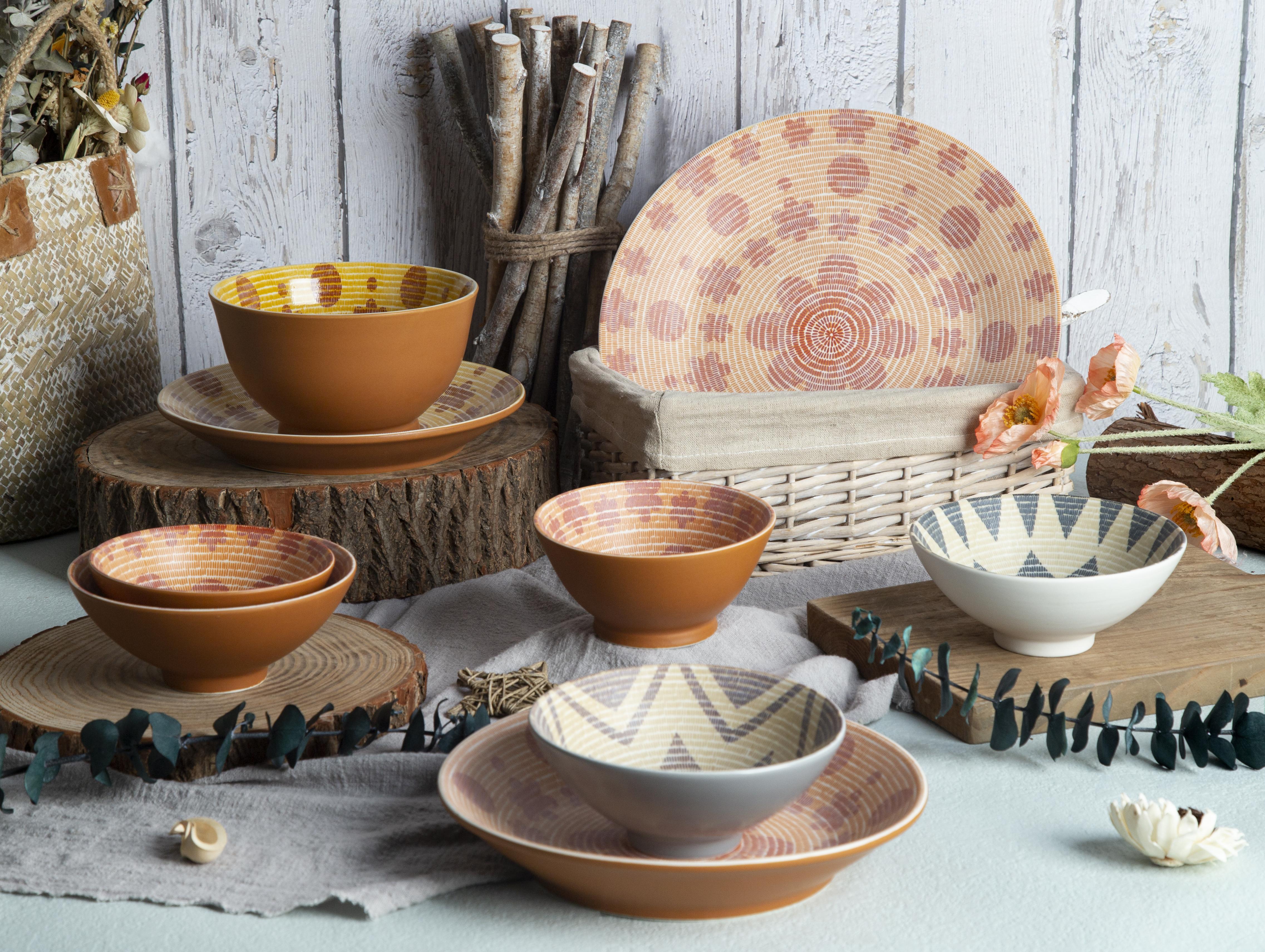 CHANGSHA HAPPY GO Ceramic Dinnerware Set with Color Glaze & Printed Designs | happygodinnerware.com