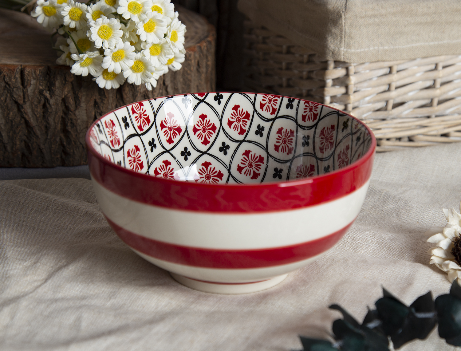 CHANGSHA HAPPY GO Ceramic Dinnerware with Stripes & Floral Prints | happygodinnerware.com