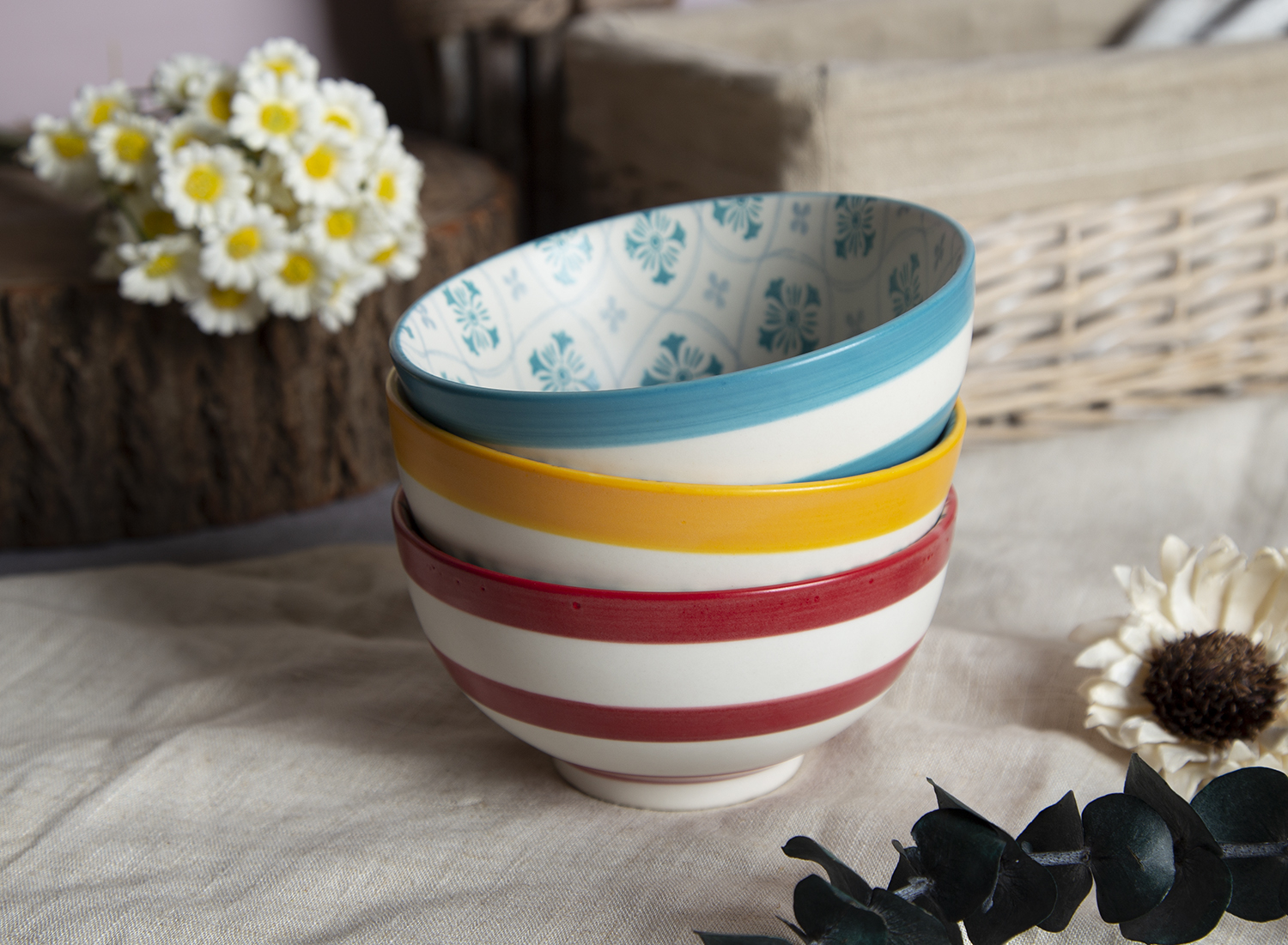 CHANGSHA HAPPY GO Ceramic Dinnerware with Stripes & Floral Prints | happygodinnerware.com