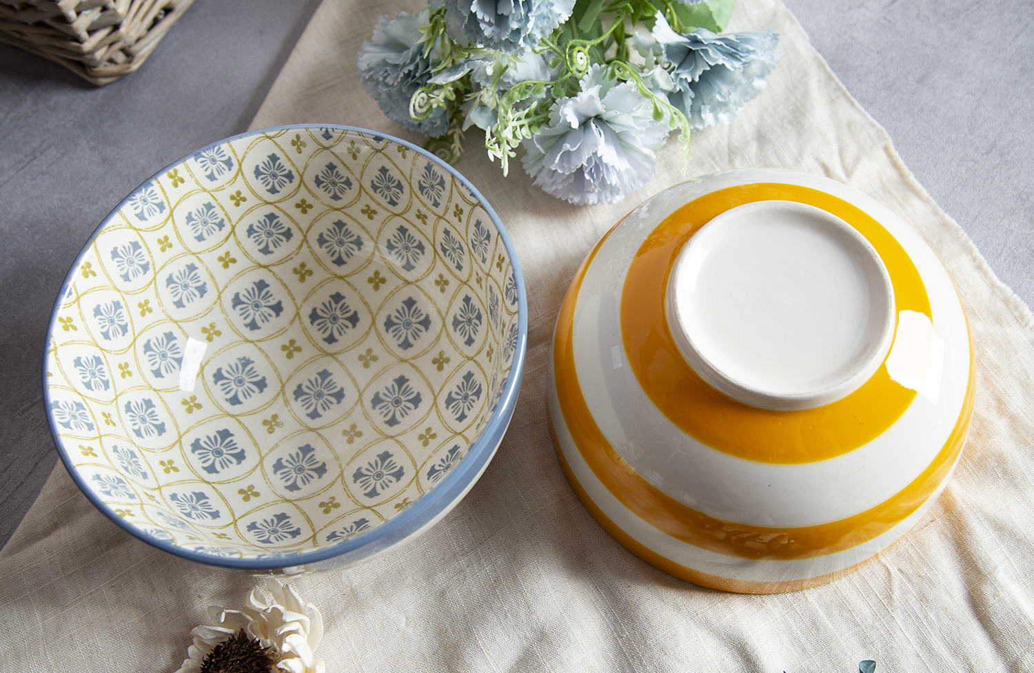 CHANGSHA HAPPY GO Ceramic Dinnerware with Stripes & Floral Prints | happygodinnerware.com