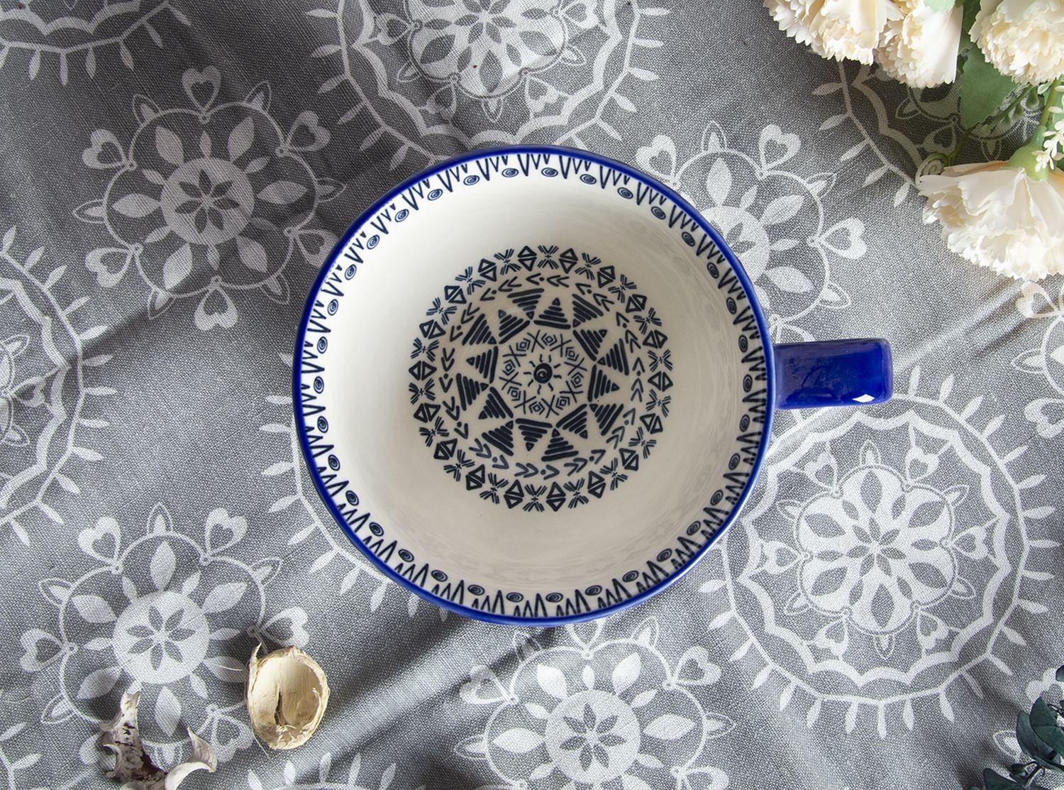 CHANGSHA HAPPY GO Embossed Ceramic Teacups with Floral Print | happygodinnerware.com