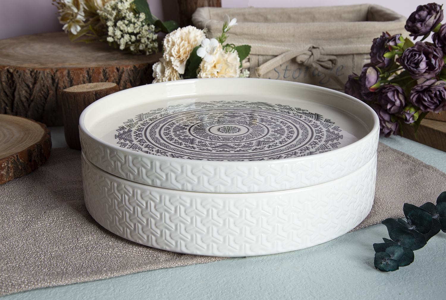 CHANGSHA HAPPY GO Embossed Ceramic Bowls in Stoneware | happygodinnerware.com