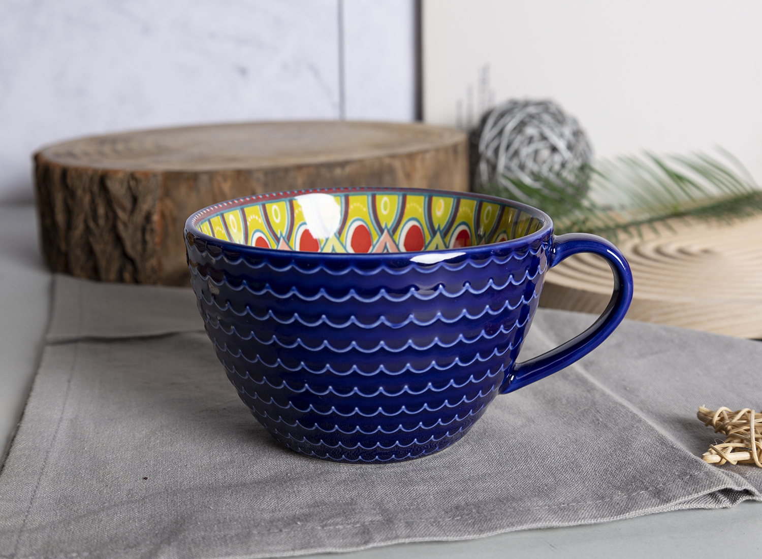 CHANGSHA HAPPY GO Embossed Green Stoneware Dinnerware Set with Multi-style Inner Decals |happygodinnerware.com