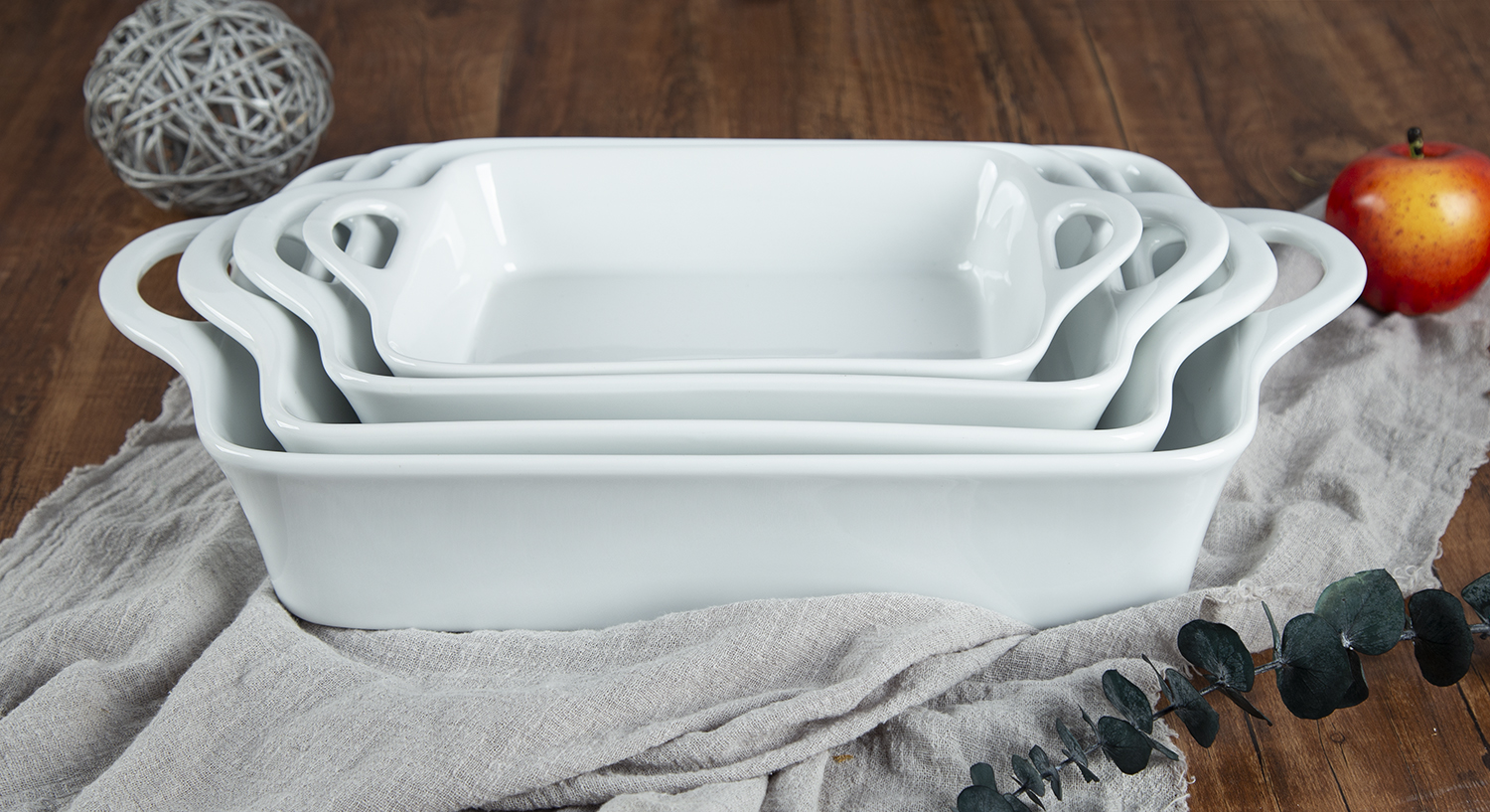 CHANGSHA HAPPY GO Rectangular Stoneware Baking Dish Set | happygodinnerware.com