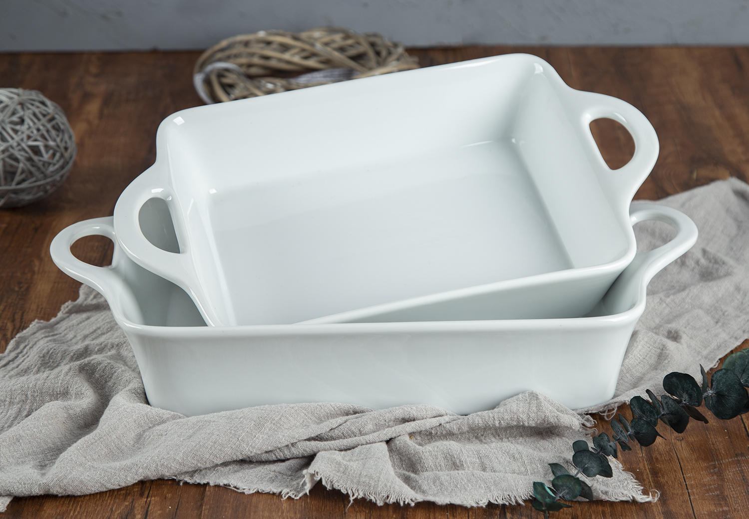 CHANGSHA HAPPY GO Rectangular Stoneware Baking Dish Set | happygodinnerware.com