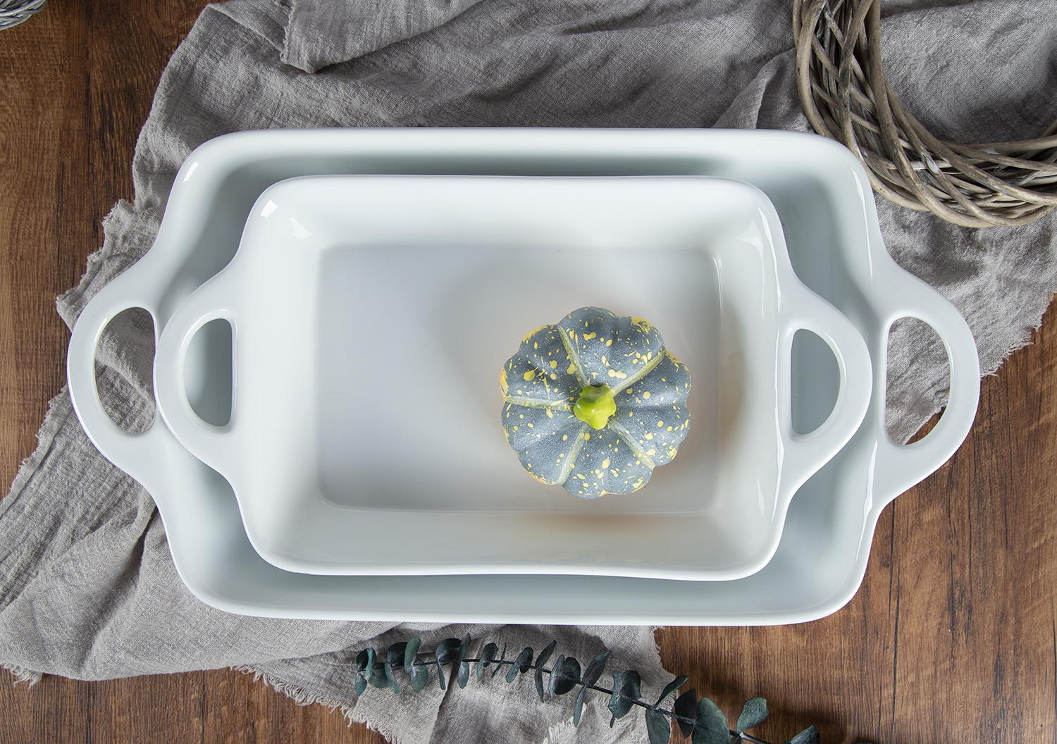 CHANGSHA HAPPY GO Rectangular Stoneware Baking Dish Set | happygodinnerware.com