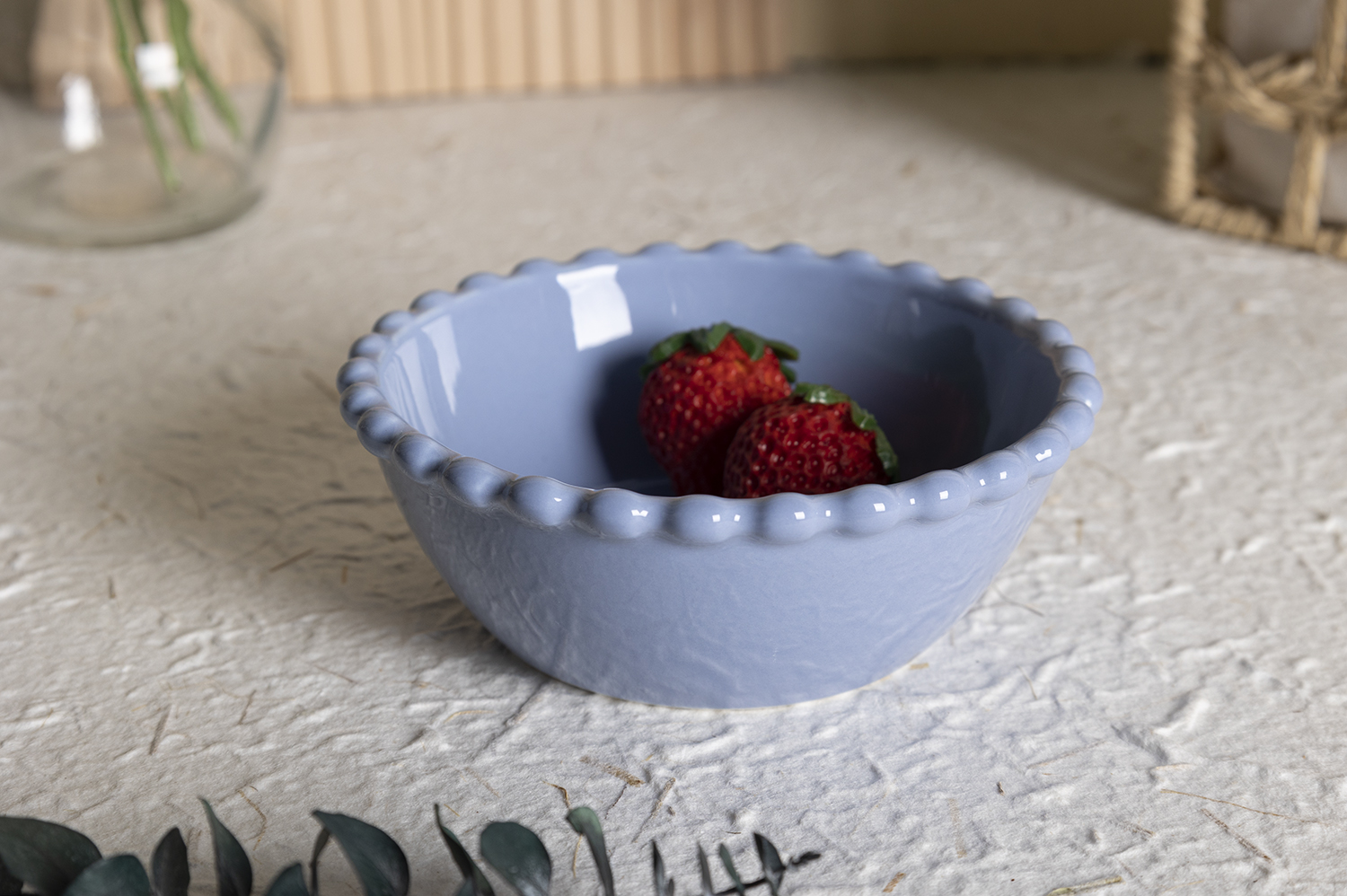 CHANGSHA HAPPY GO  Colorful Embossed Rim New Bone China Dinnerware Set with Glossy Glaze and Beaded Edge Accents |Dopamine Series Ceramics  |happygodinnerware.com