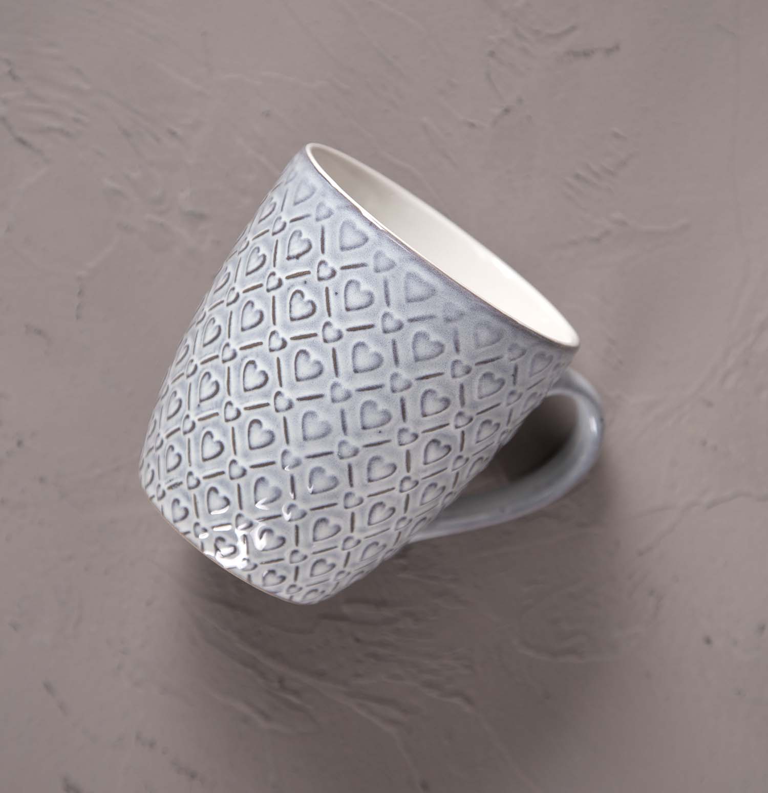 CHANGSHA HAPPY GO Stoneware Embossed Reactive Glaze Mug Set – Nature-Inspired Relief Texture with Assorted Pastel Colors |Dopamine Series Ceramics|happygodinnerware.com
