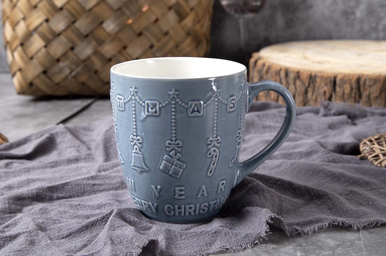 CHANGSHA HAPPY GO Stoneware Embossed Reactive Glaze Mug Set – Nature-Inspired Relief Texture with Assorted Pastel Colors |Dopamine Series Ceramics|happygodinnerware.com