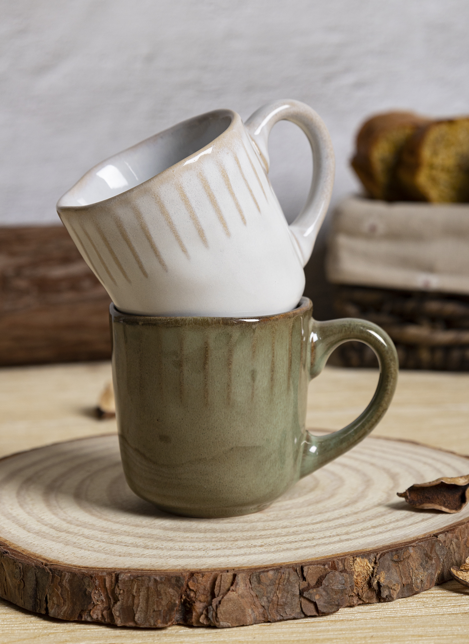 CHANGSHA HAPPY GO 16-Piece Irregular Natural Stoneware Dinnerware Set | Embossed Nordic Vintage Style | Reactive Glaze Finish | Home & Hospitality Use|happygodinnerware.com