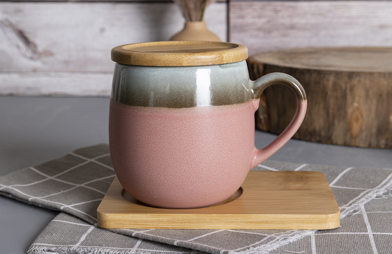 CHANGSHA HAPPY GO Two-Tone Reactive Glaze Stoneware Mug Set | Handmade Look Coffee Mugs for Home, Office & Gift Use | Customizable Logo Available|happygodinnerware.com