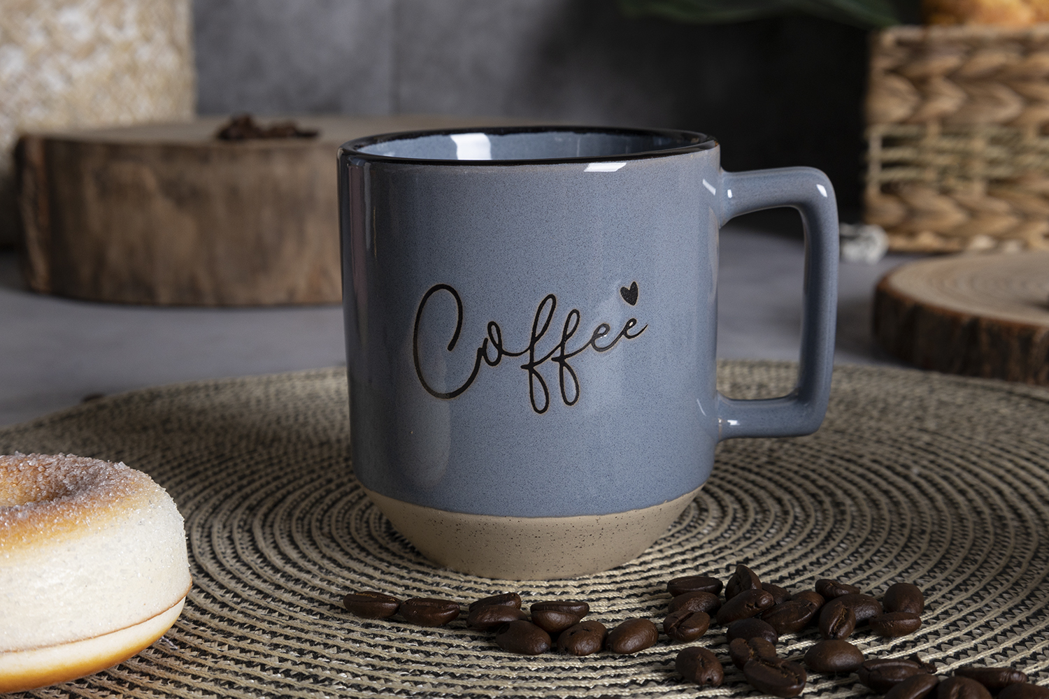 CHANGSHA HAPPY GO Printed Macaron Stoneware Mug Set with Metal Rack & Gift Box | Coffee Letter Design | Modern Ceramic Cups for Home, Café & Gift Use|happygodinnerware.com