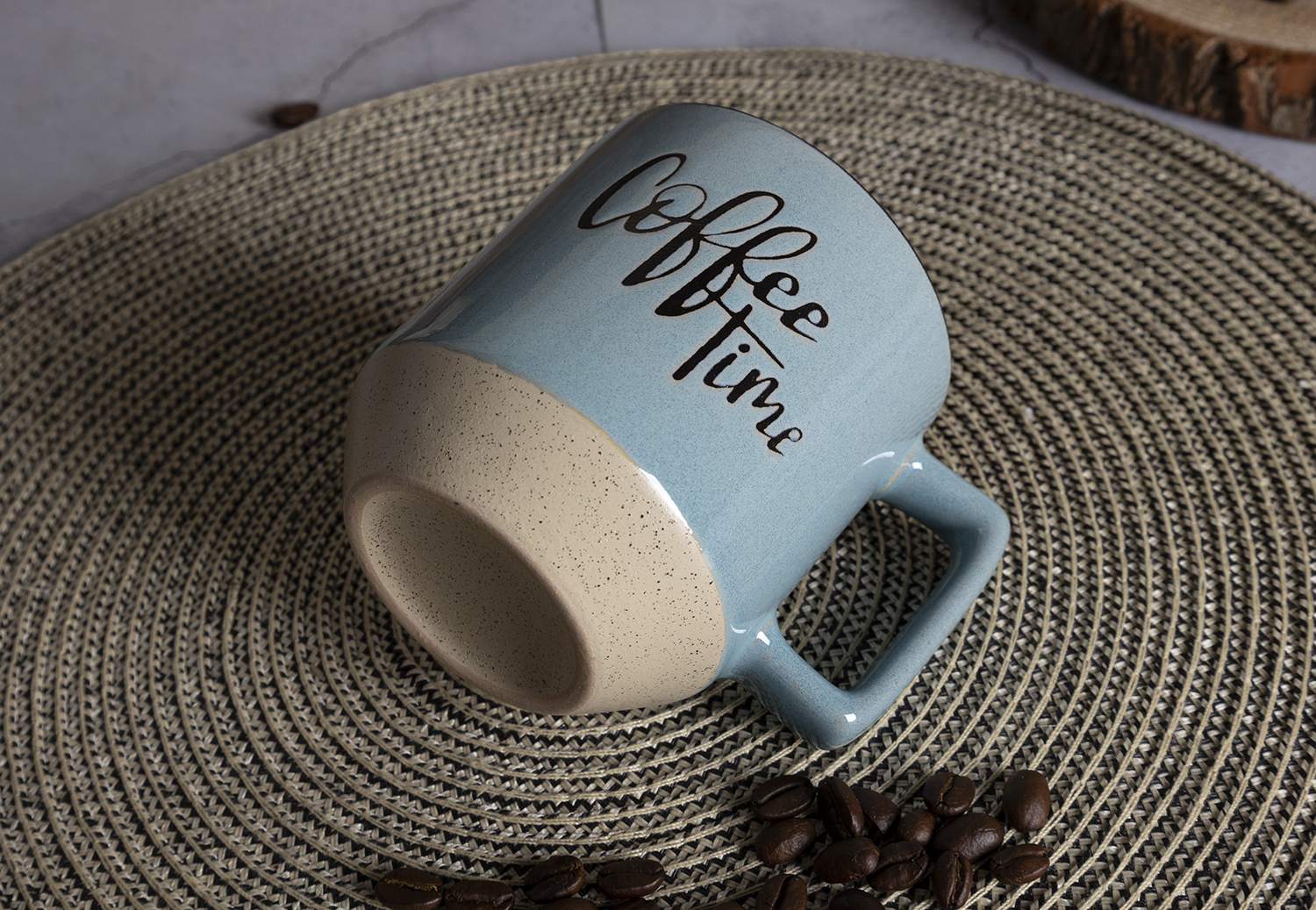 CHANGSHA HAPPY GO Printed Macaron Stoneware Mug Set with Metal Rack & Gift Box | Coffee Letter Design | Modern Ceramic Cups for Home, Café & Gift Use|happygodinnerware.com
