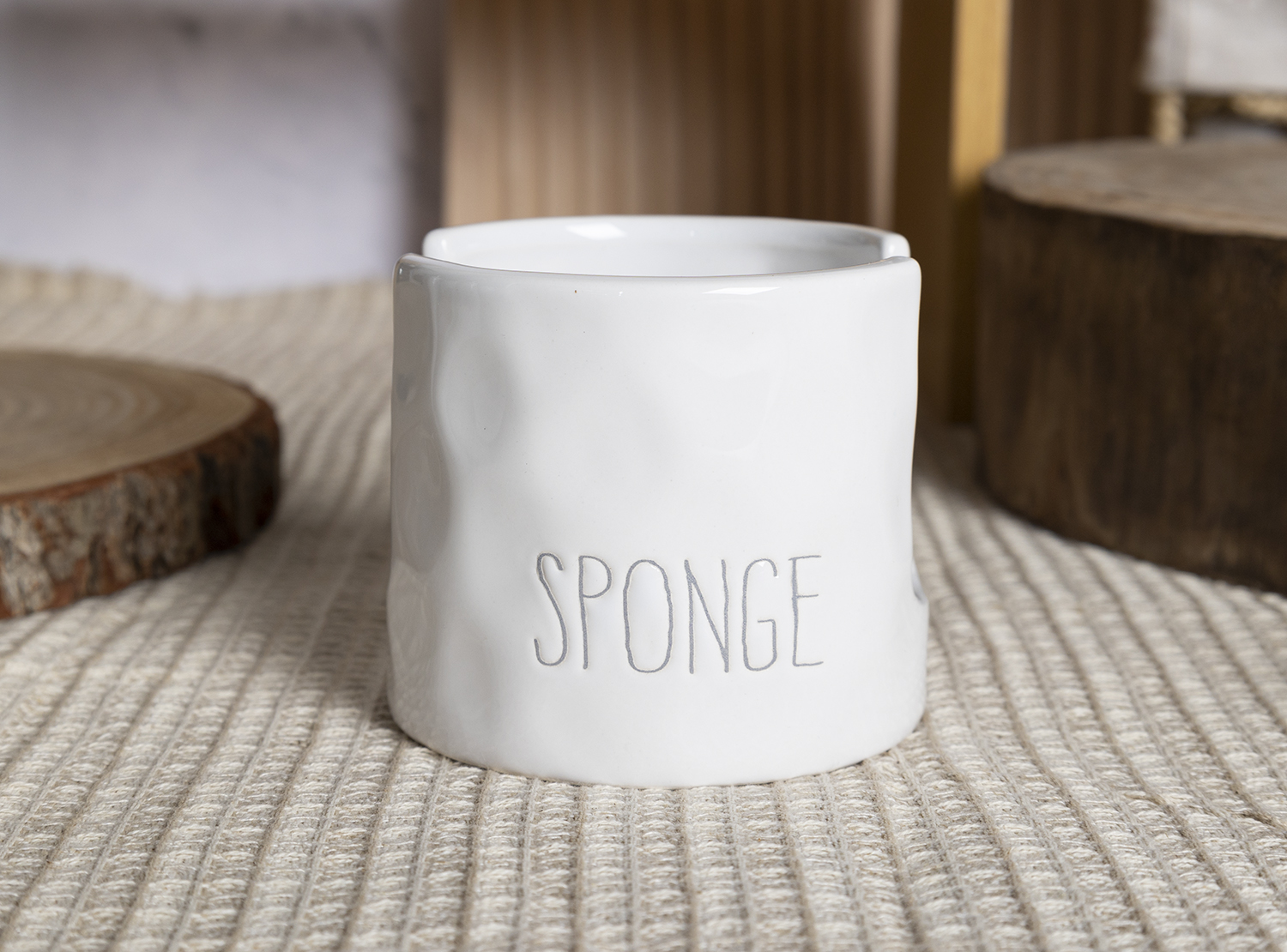 CHANGSHA HAPPY GO White Embossed Ceramic Kitchen Jar Collection with Script Lettering and Red Heart Decor Accents |happygodinnerware.com