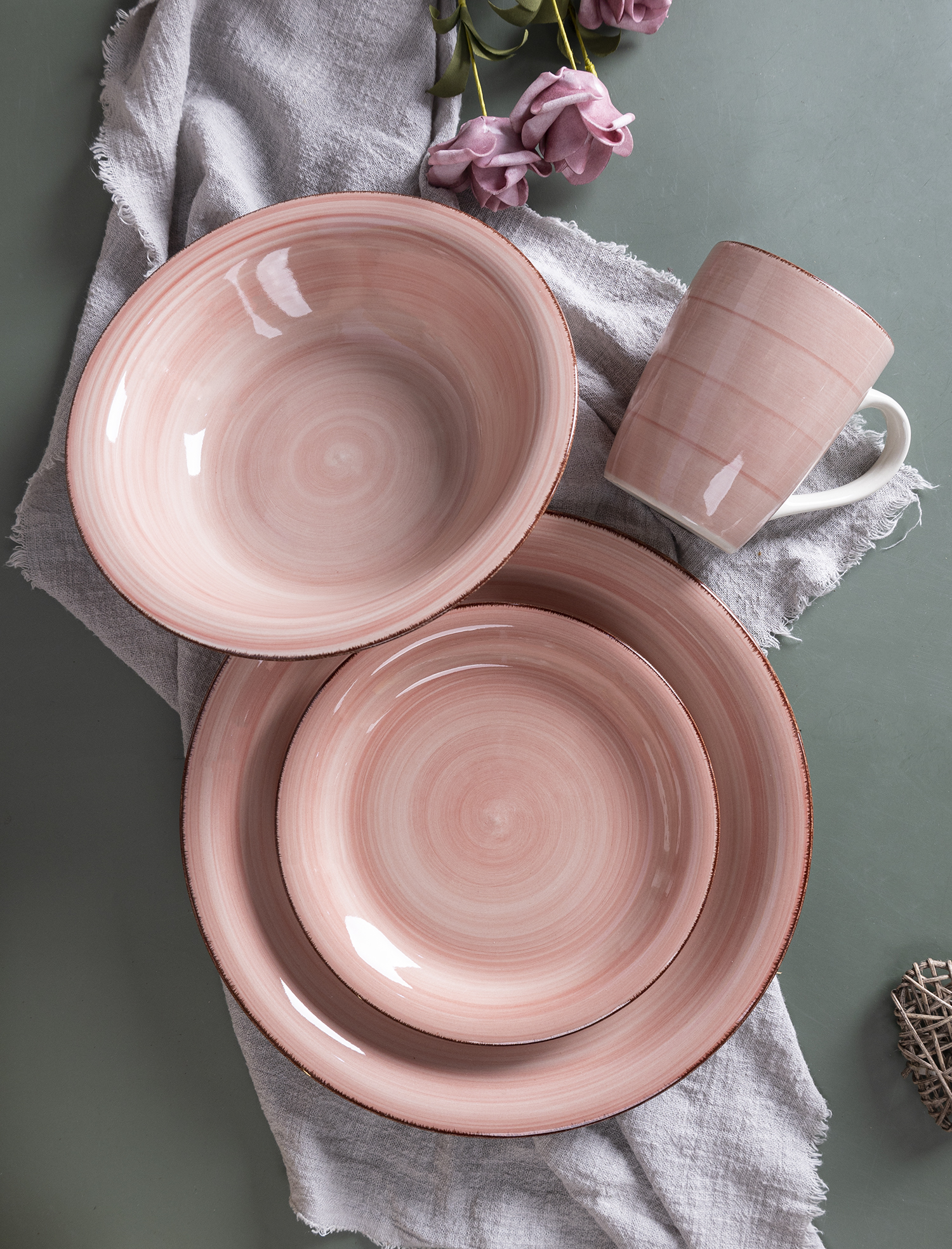 CHANGSHA HAPPY GO 16/18/24/30PCS Colorful Handpainted Stoneware Dinnnerware Sets|happygodinnerware.com
