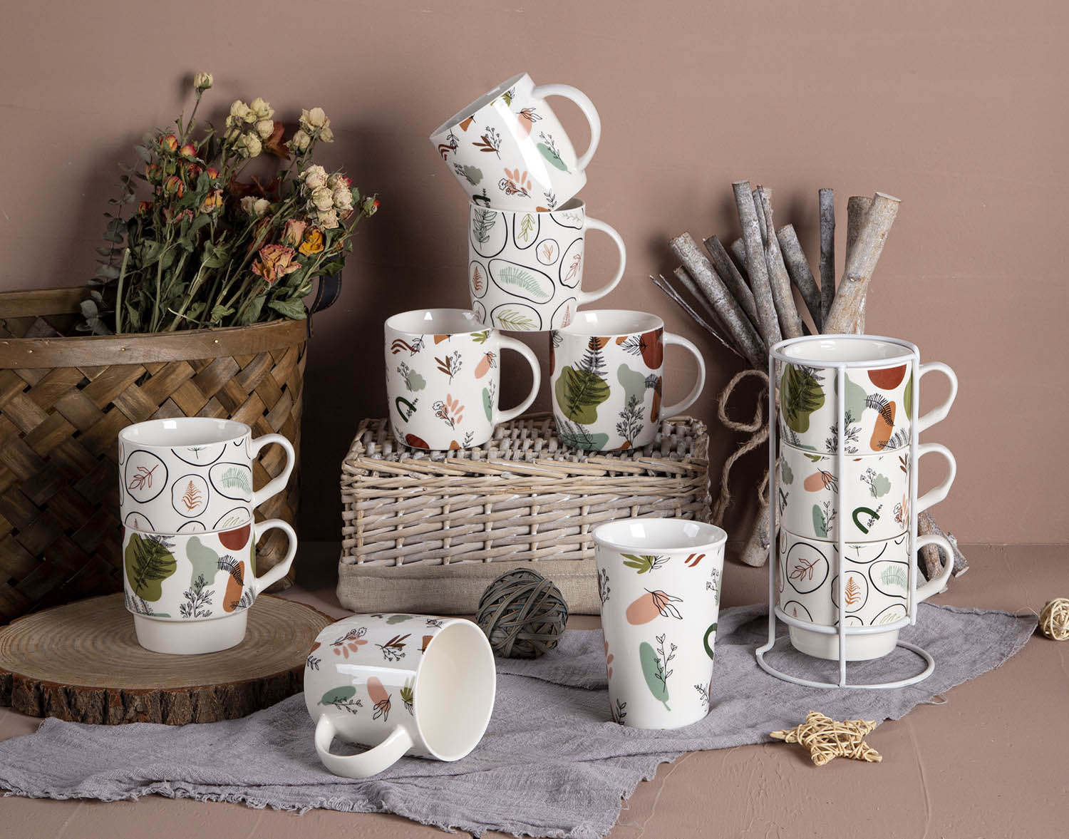 CHANGSHA HAPPY GO Decal New Bone China Mug Set | happygodinnerware.com