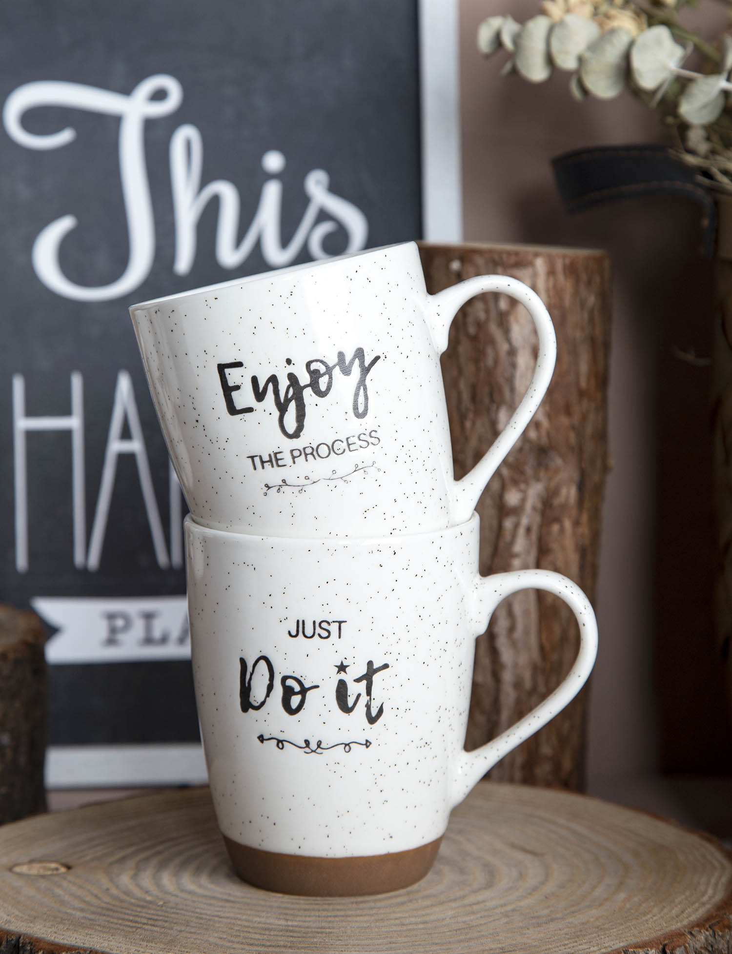 CHANGSHA HAPPY GO Screen Printed Sesame Dot Porcelain Mug Set | happygodinnerware.com