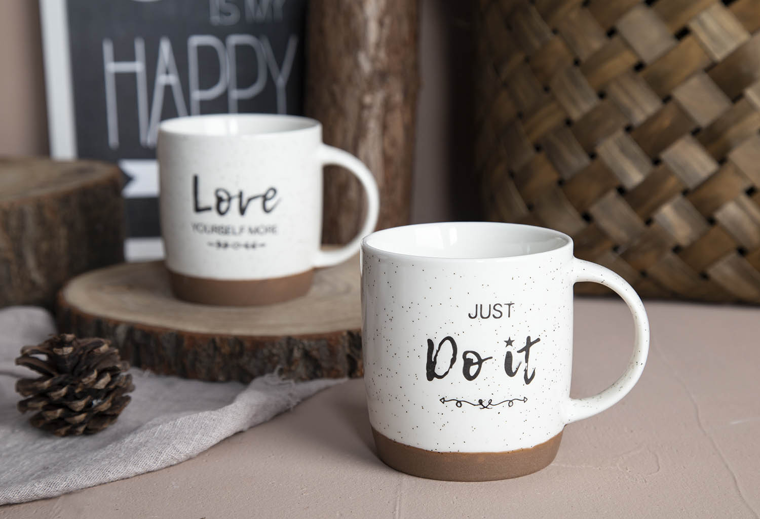 CHANGSHA HAPPY GO Screen Printed Sesame Dot Porcelain Mug Set | happygodinnerware.com