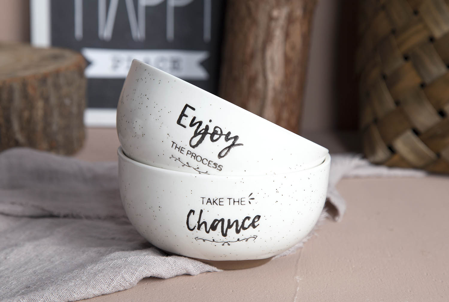 CHANGSHA HAPPY GO Screen Printed Sesame Dot Porcelain Mug Set | happygodinnerware.com