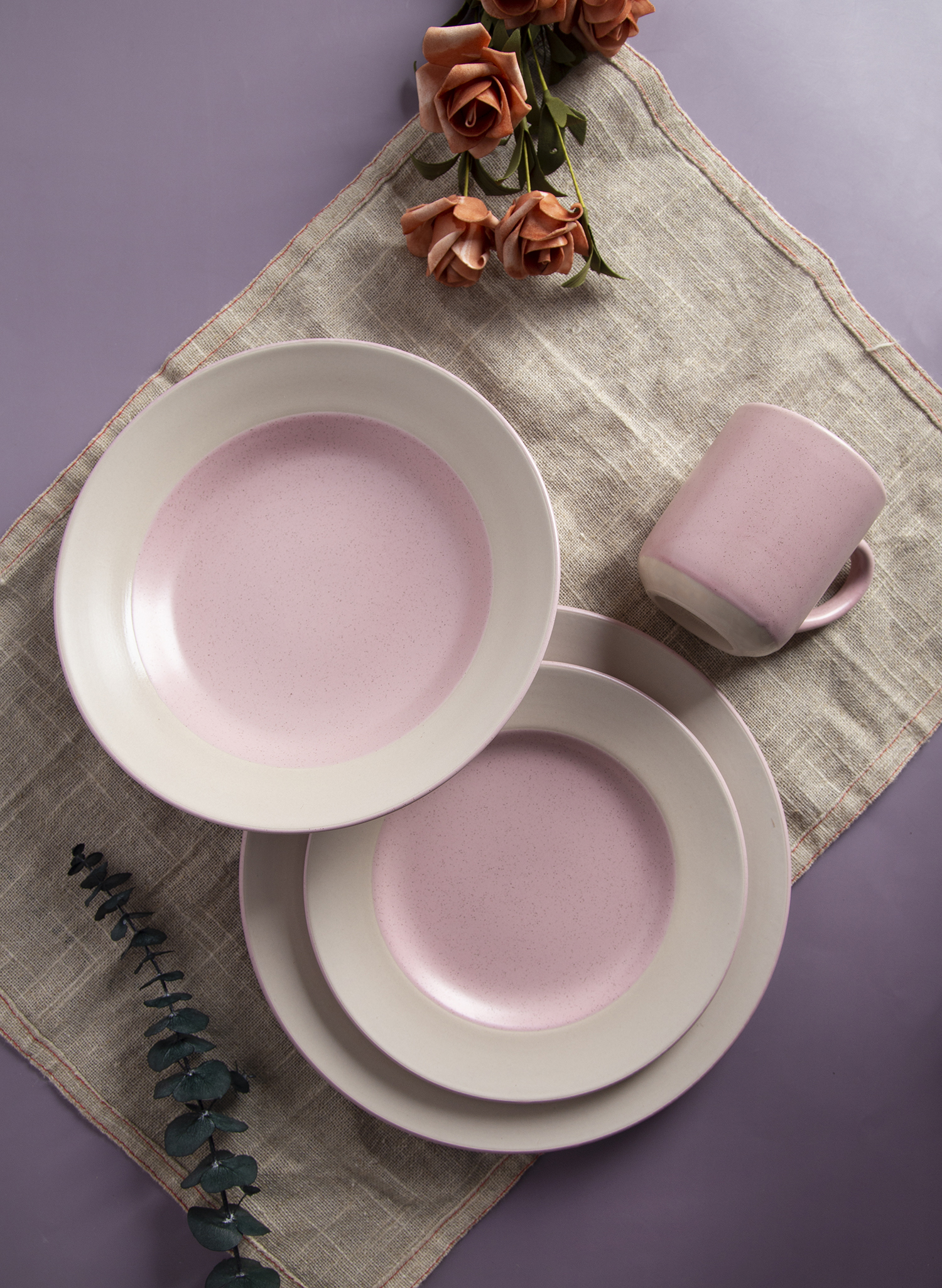 CHANGSHA HAPPY GO Spring Blossom Matte Reactive Glaze Stoneware Set | Soft Pastel Hues |Dopamine Series Ceramics|happygodinnerware.com