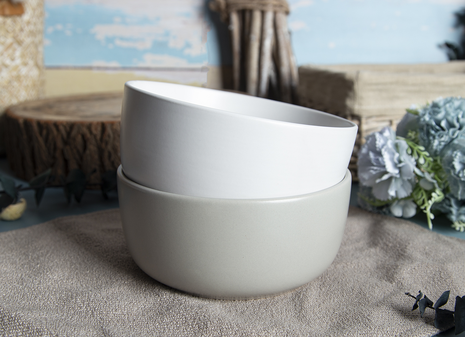 CHANGSHA HAPPY GO Nordic Monochrome Matte-Glaze Stoneware Collection | Ivory, Dove & Charcoal | happygoceramics.com