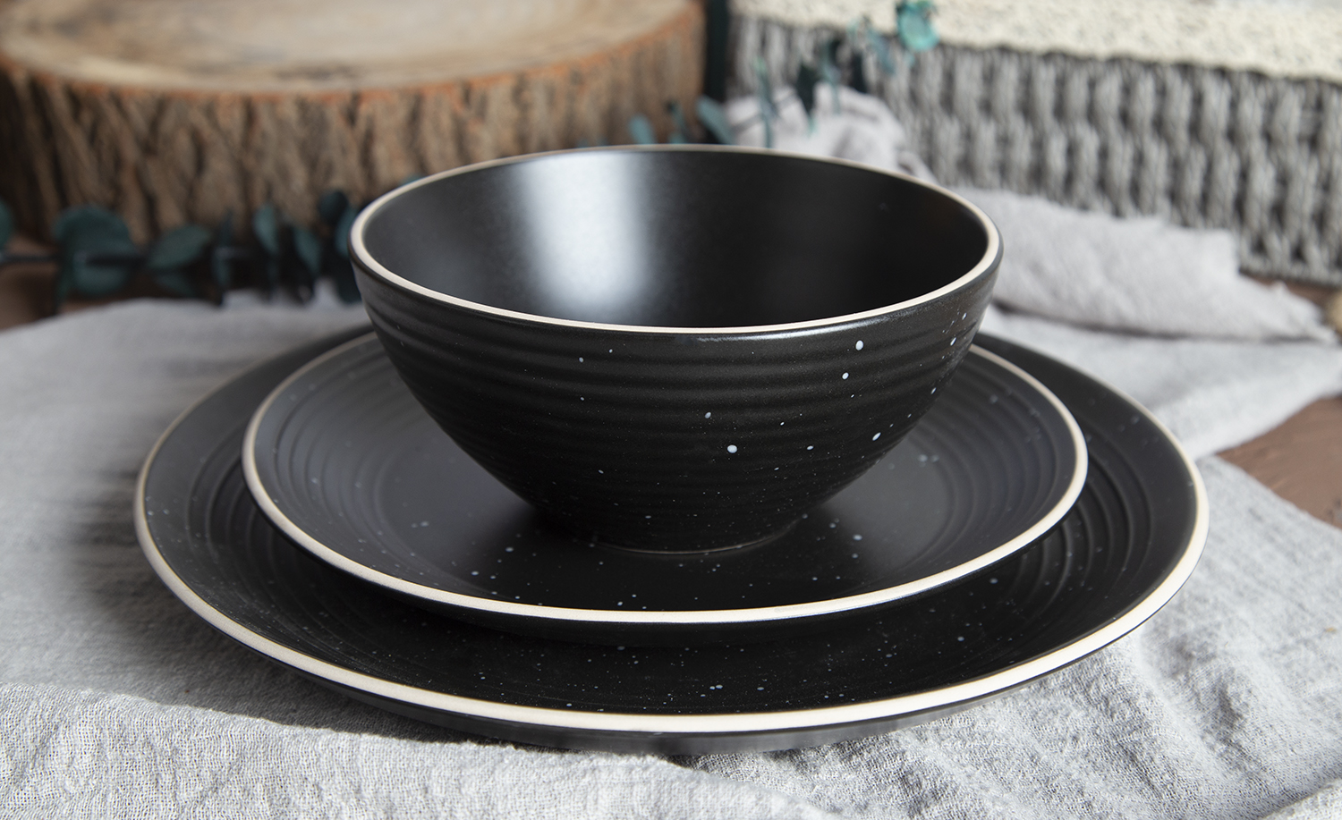 CHANGSHA HAPPY GO Earth & Ivory Speckled Relief |Dopamine Series Ceramics|happygodinnerware.com