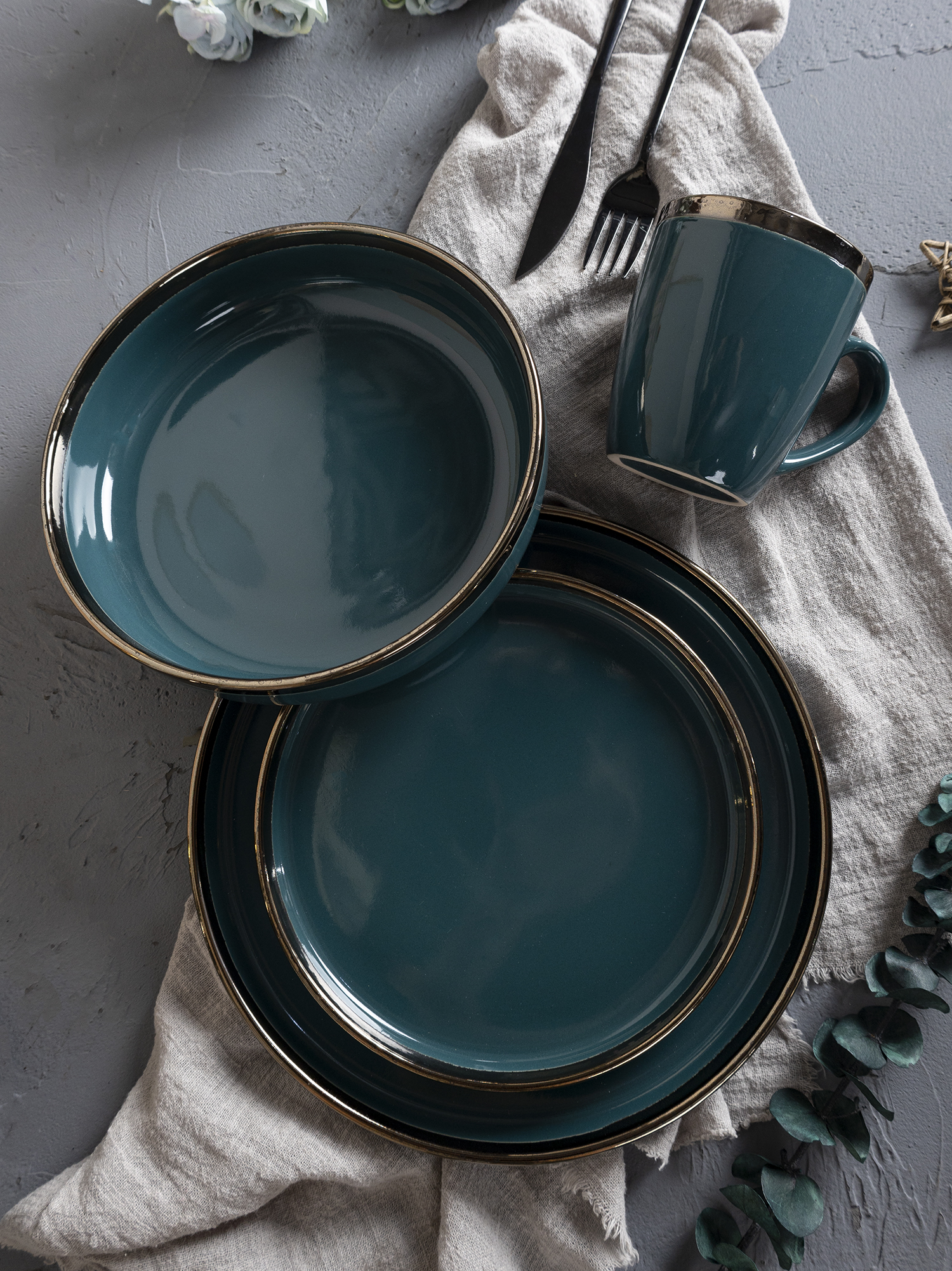 CHANGSHA HAPPY GO  Modern Matte Glazed Stoneware Dinnerware Set in Earthy Tones – Nordic Minimalist Tableware Collection |happygodinnerware.com