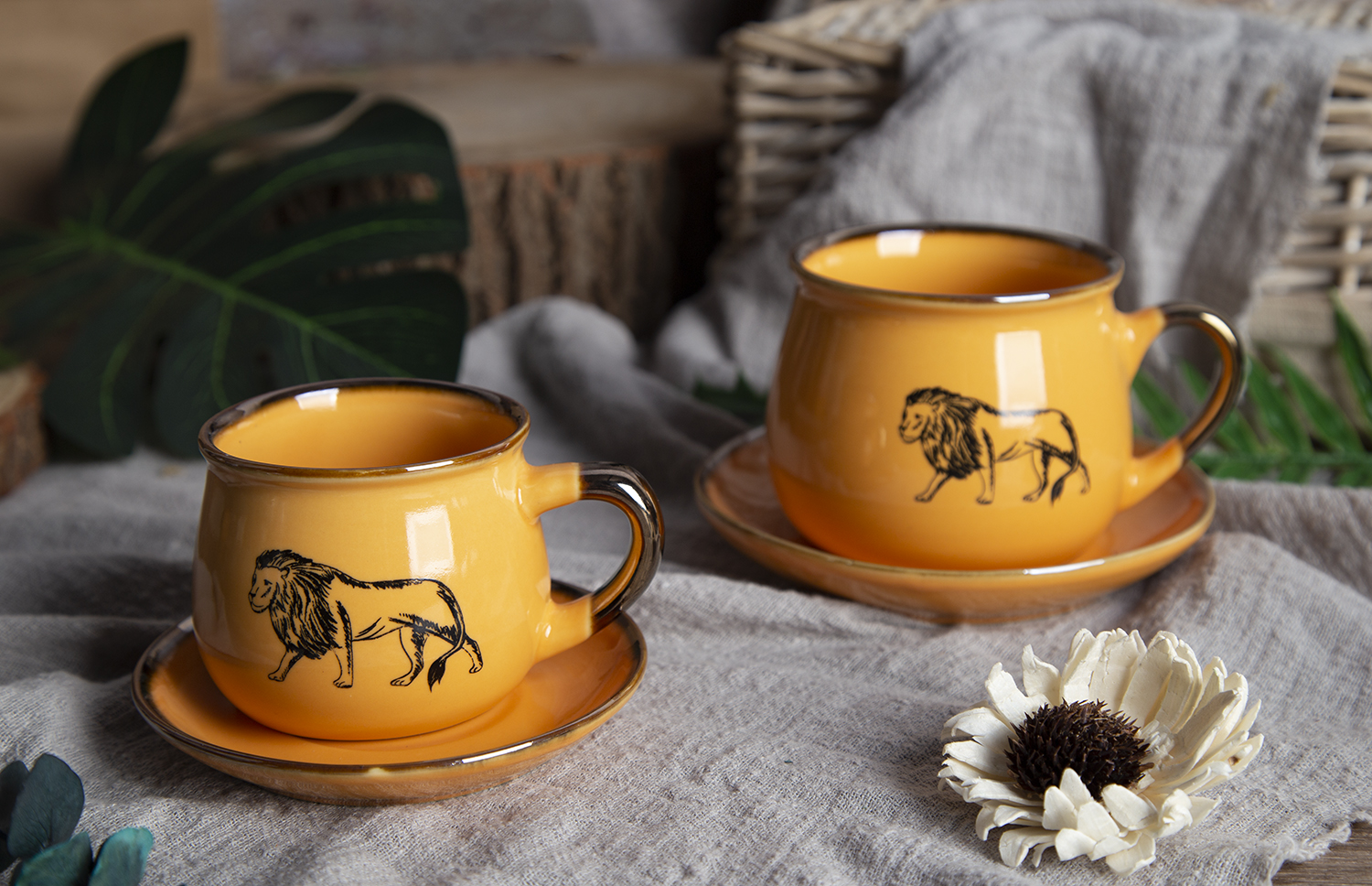 CHANGSHA HAPPY GO Animal Illustration Screen Printed New Bone China Mugs and Bowls |Dopamine Series Ceramics|happygodinnerware.com