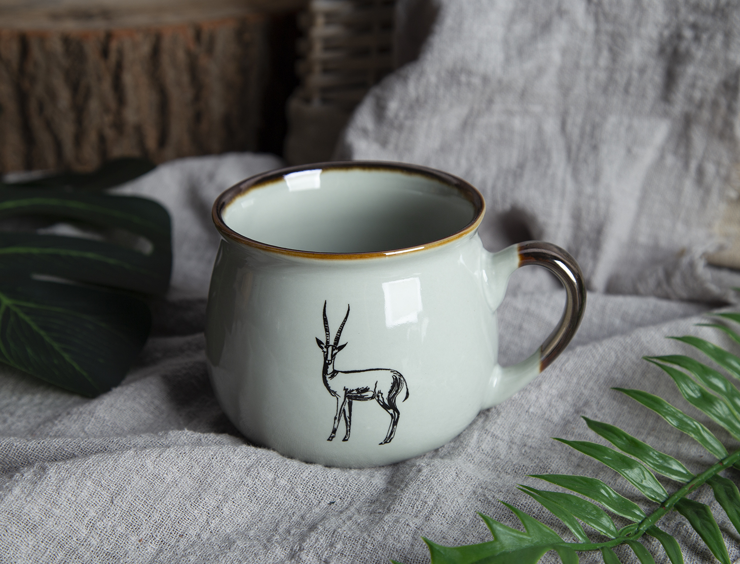 CHANGSHA HAPPY GO Animal Illustration Screen Printed New Bone China Mugs and Bowls |Dopamine Series Ceramics|happygodinnerware.com