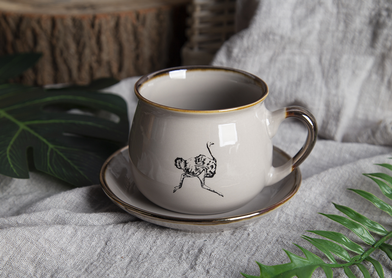 CHANGSHA HAPPY GO Animal Illustration Screen Printed New Bone China Mugs and Bowls |Dopamine Series Ceramics|happygodinnerware.com
