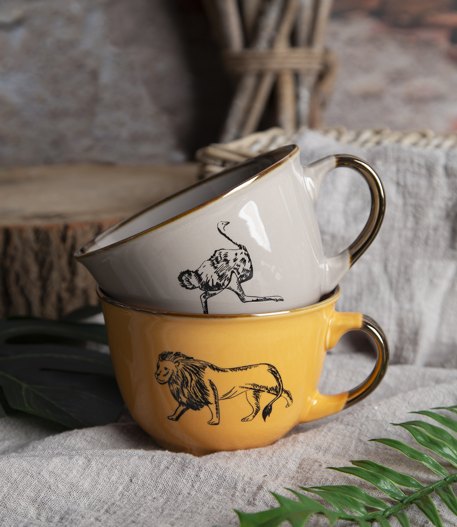 CHANGSHA HAPPY GO Animal Illustration Screen Printed New Bone China Mugs and Bowls |Dopamine Series Ceramics|happygodinnerware.com