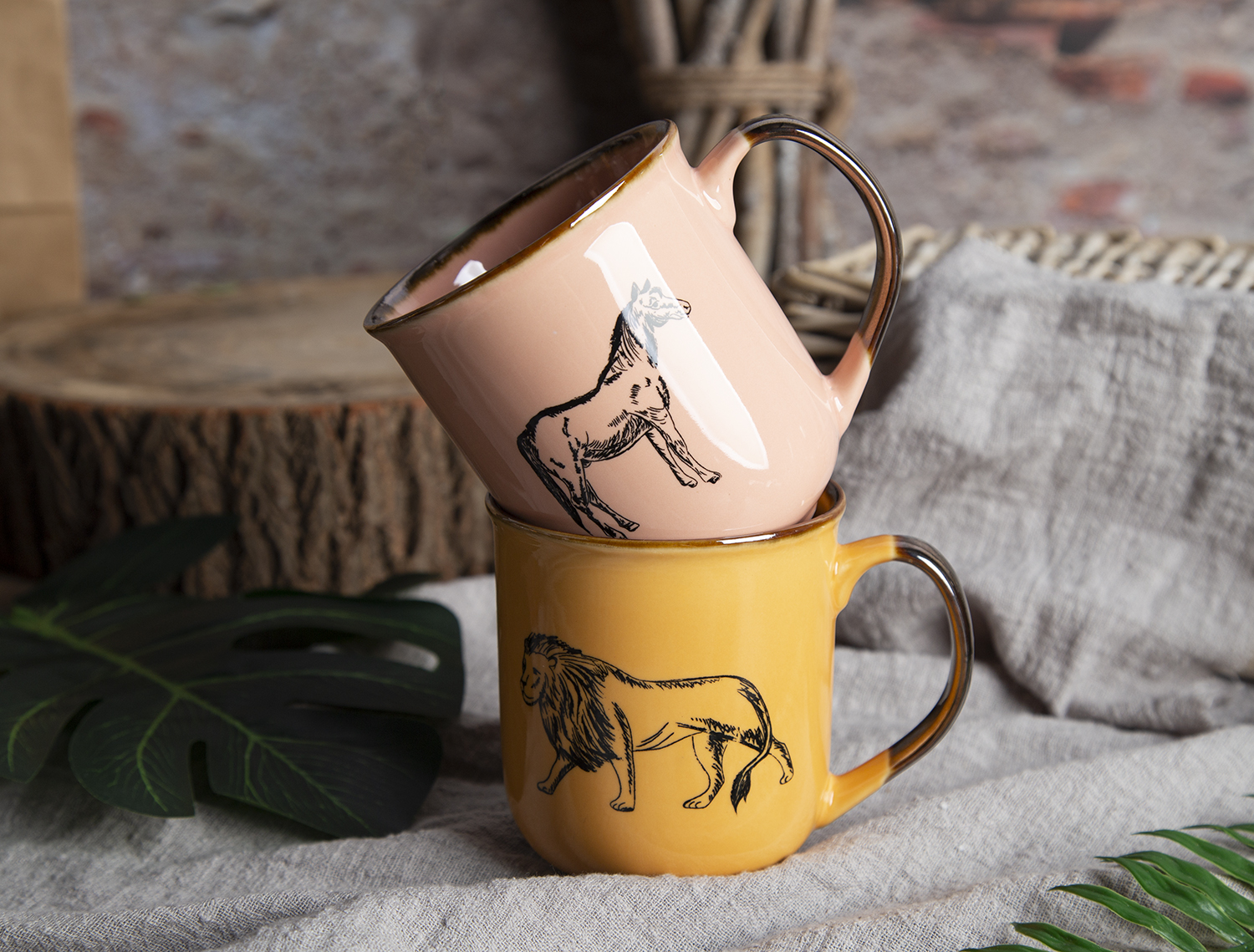CHANGSHA HAPPY GO Animal Illustration Screen Printed New Bone China Mugs and Bowls |Dopamine Series Ceramics|happygodinnerware.com