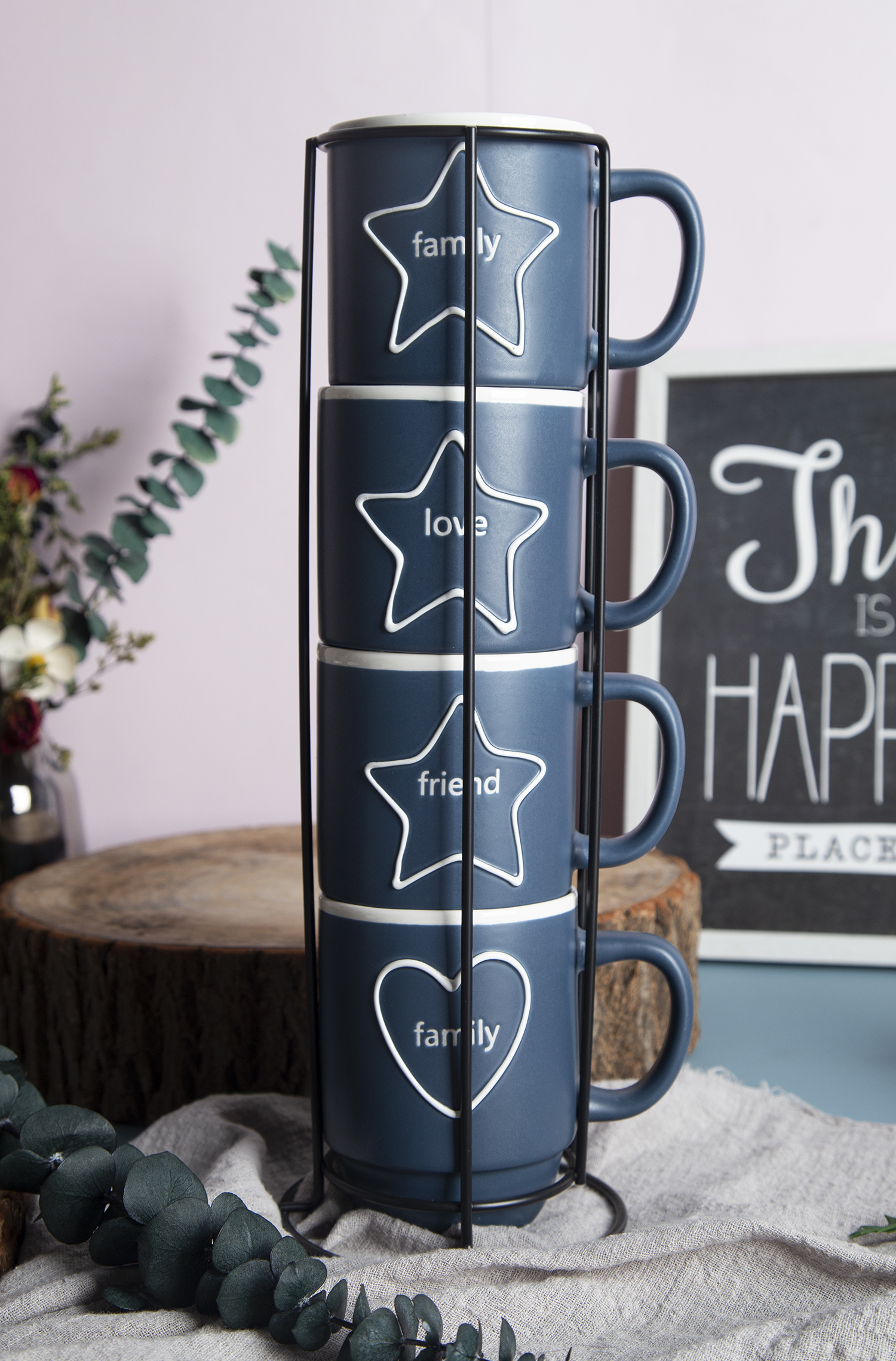 CHANGSHA HAPPY GO Star-Themed Mugs and Cups with Under-Glaze Screen Printing and Glazed Stacking Design |happygodinnerware.com