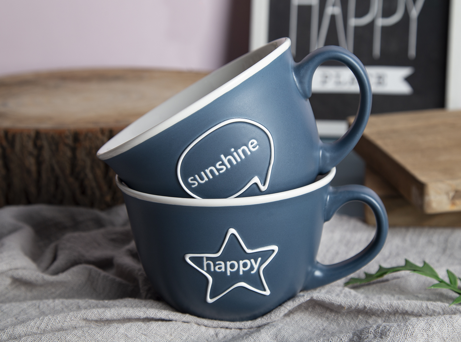 CHANGSHA HAPPY GO Star-Themed Mugs and Cups with Under-Glaze Screen Printing and Glazed Stacking Design |happygodinnerware.com