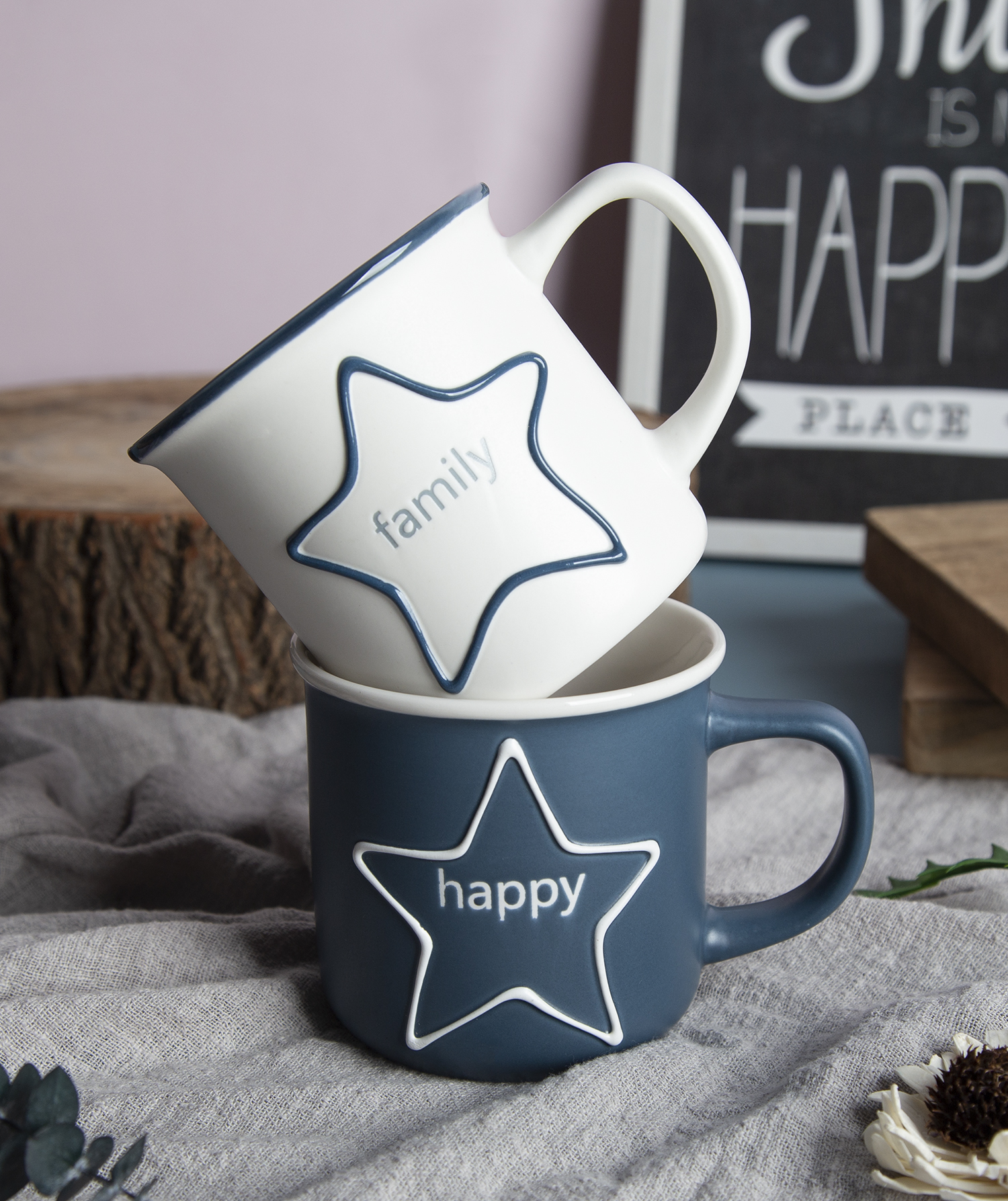 CHANGSHA HAPPY GO Star-Themed Mugs and Cups with Under-Glaze Screen Printing and Glazed Stacking Design |happygodinnerware.com