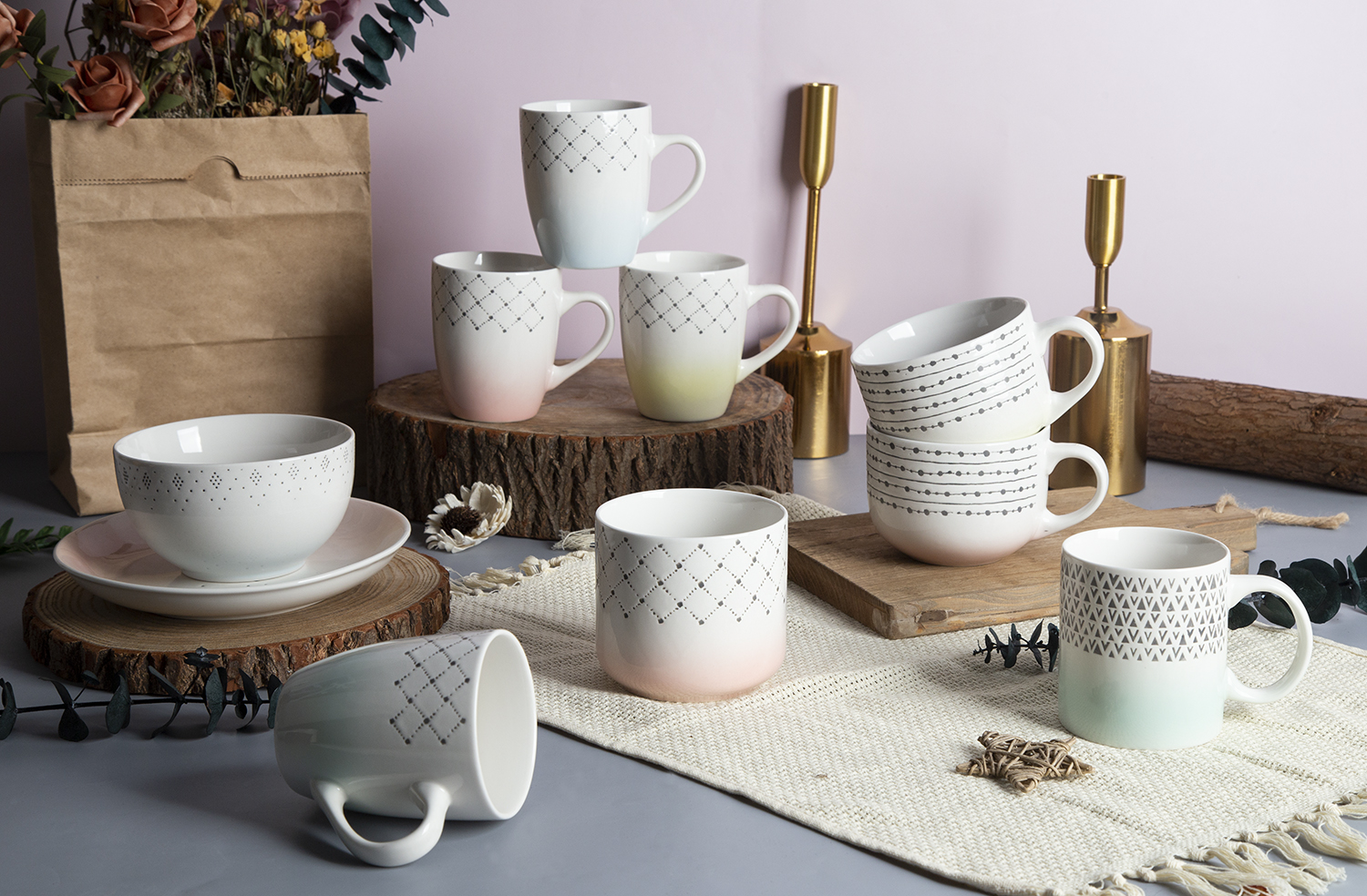 ​CHANGSHA HAPPY GO Under-Glaze Screen Printing on New Bone China Mugs |Dopamine Series Ceramics|happygodinnerware.com
