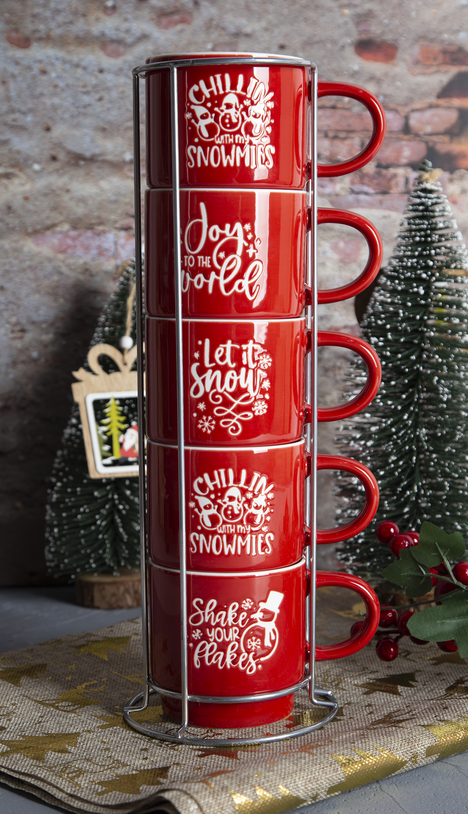 ​CHANGSHA HAPPY GO Christmas Themed New Bone China Stackable Mugs with Screen Printing |happygodinnerware.com