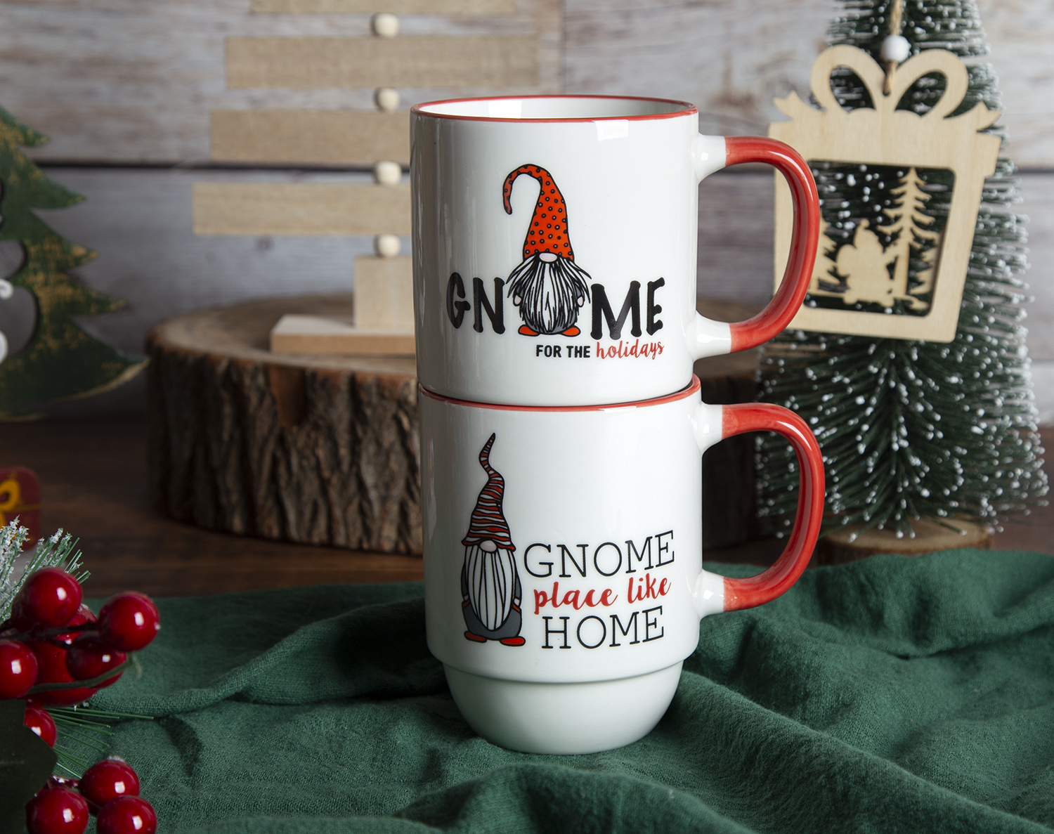 ​CHANGSHA HAPPY GO New Bone China Mugs with Christmas Gnome Decals |happygodinnerware.com